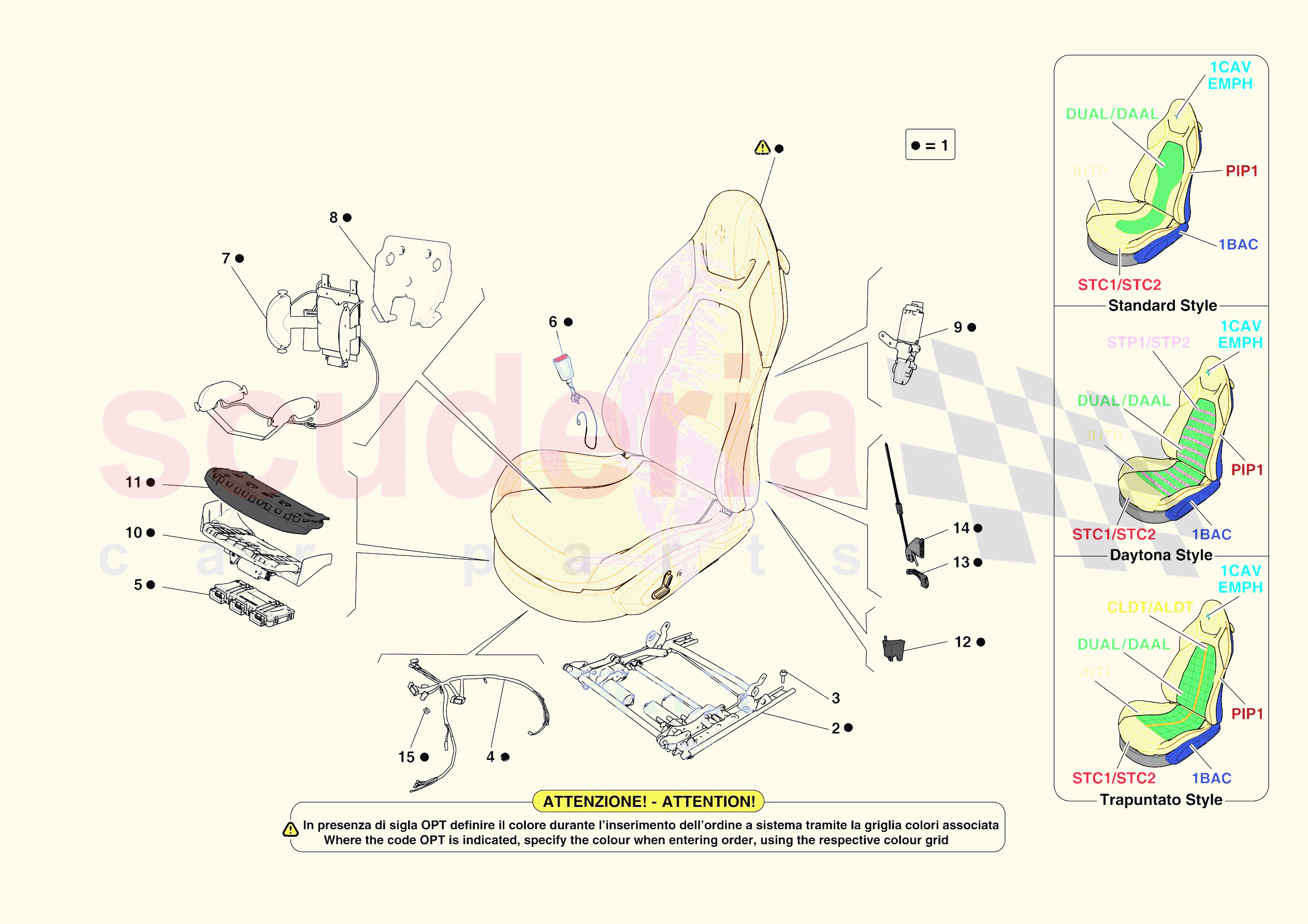 FRONT SEATS - SEATS AND GUIDE RAILS of Ferrari Ferrari Portofino USA