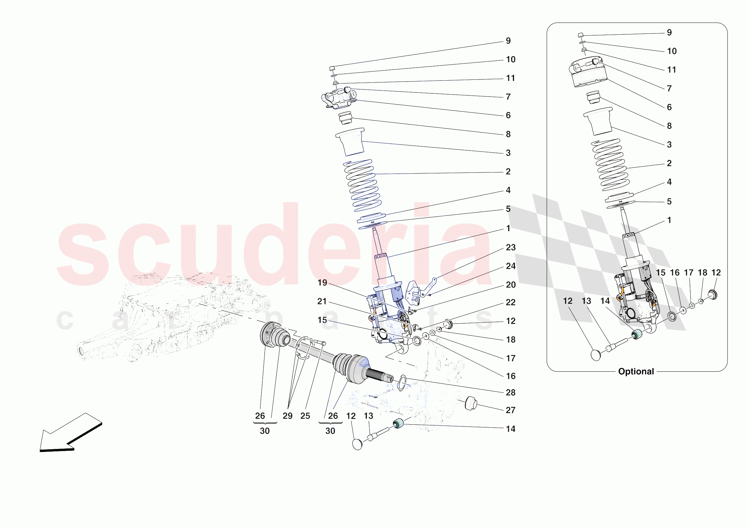 REAR SUSPENSION - SHOCK ABSORBERS of Ferrari Ferrari Purosangue Europe