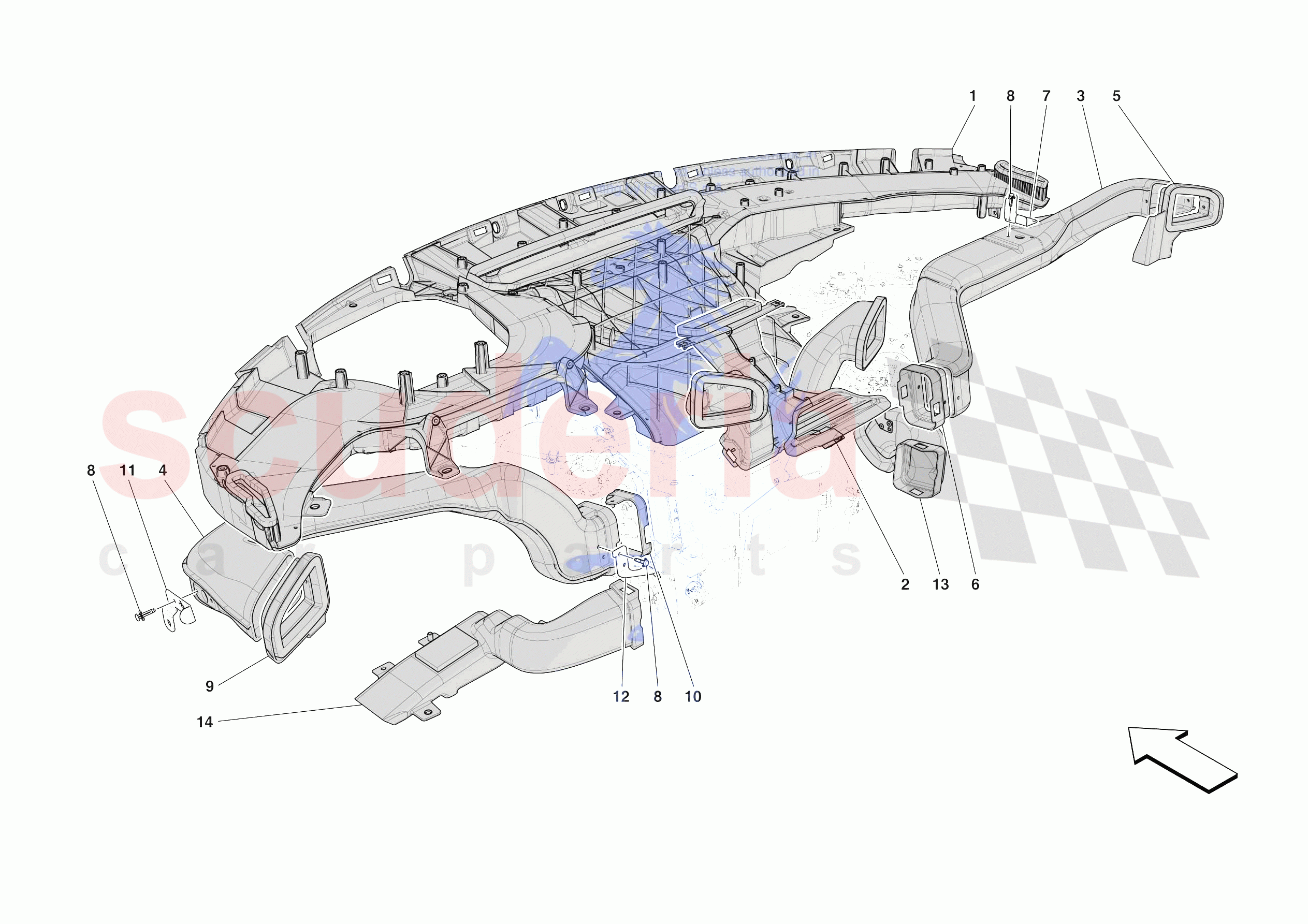 DASHBOARD - DUCTS -NOT FOR RHD- of Ferrari Ferrari Purosangue Europe