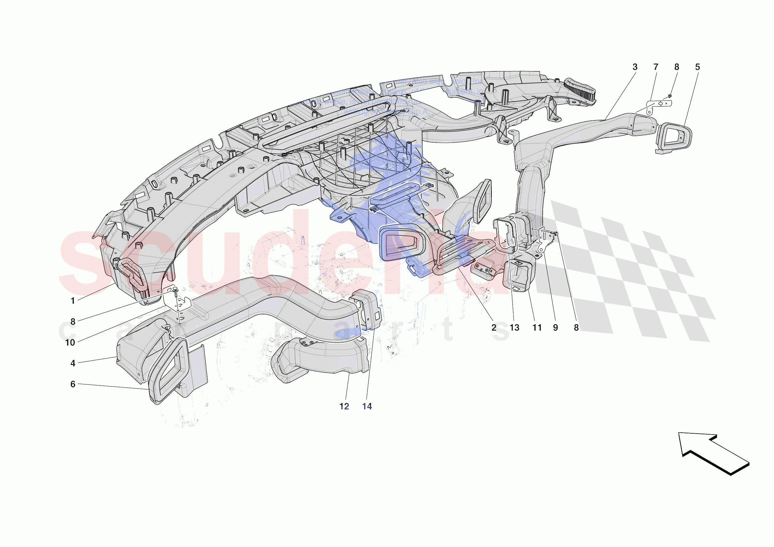 DASHBOARD - DUCTS -APPLICABLE FOR RHD- of Ferrari Ferrari Purosangue Europe