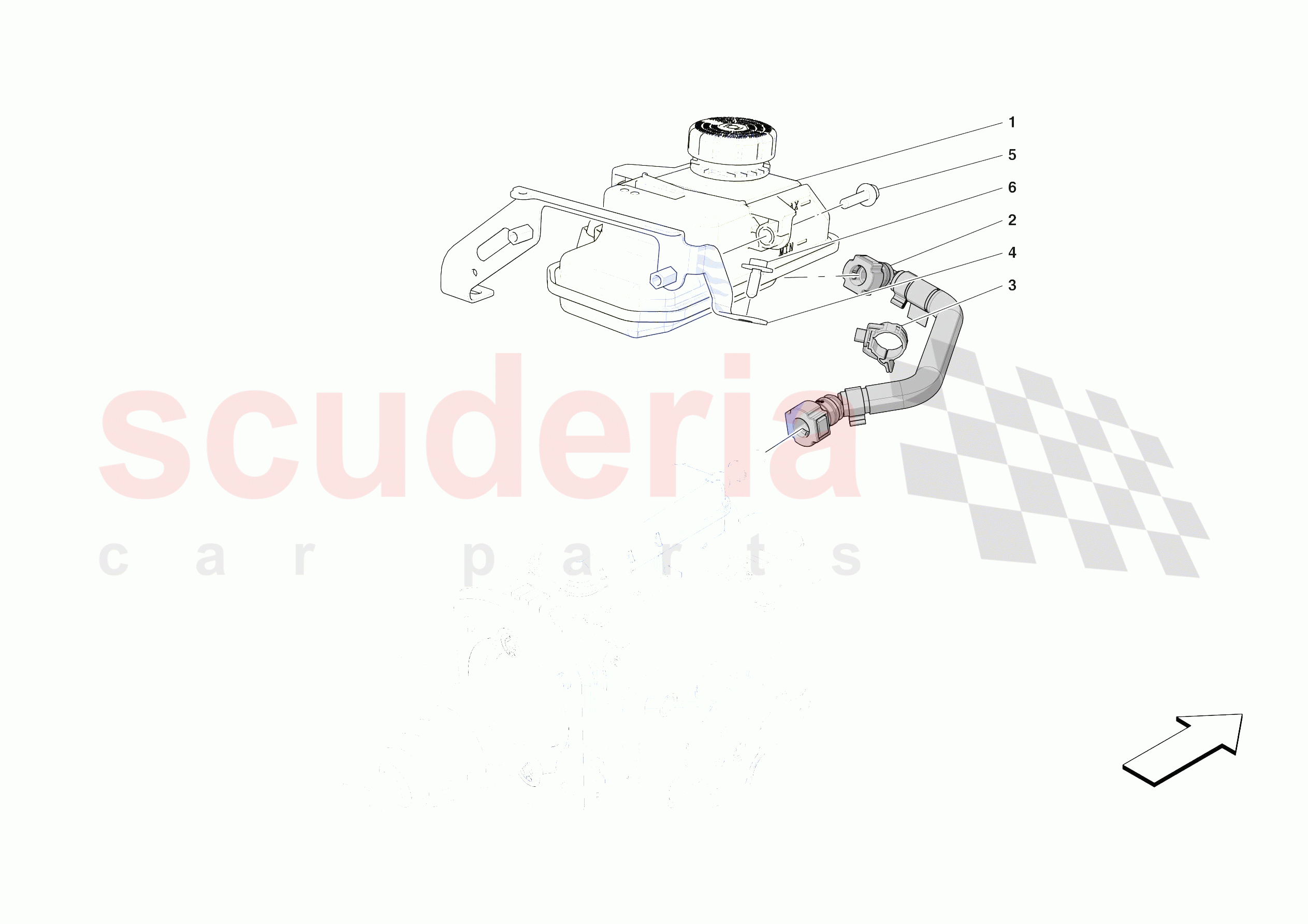 BRAKE MASTER CYLINDER RESERVOIR of Ferrari Ferrari Purosangue Europe RH