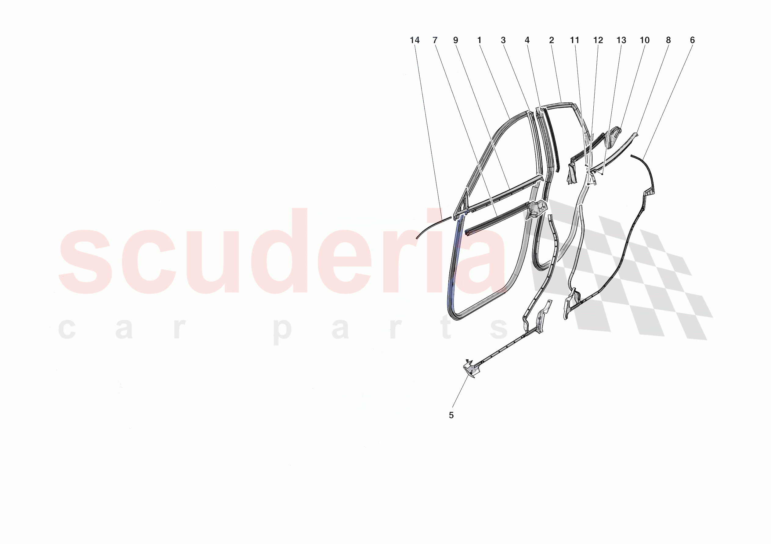 DOOR SEALS of Ferrari Ferrari Purosangue Europe RH