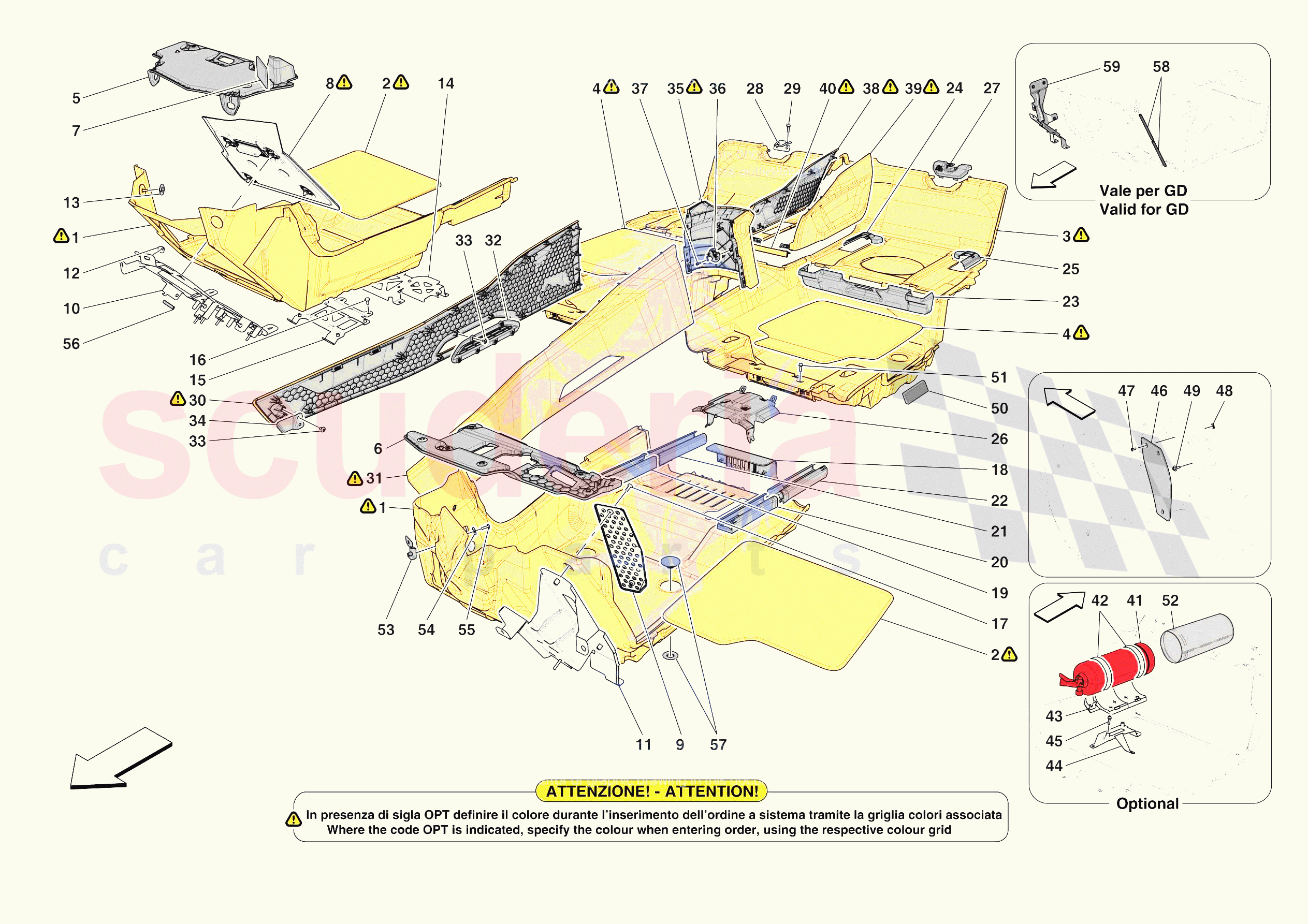 PASSENGER COMPARTMENT MATS of Ferrari Ferrari Purosangue Europe RH