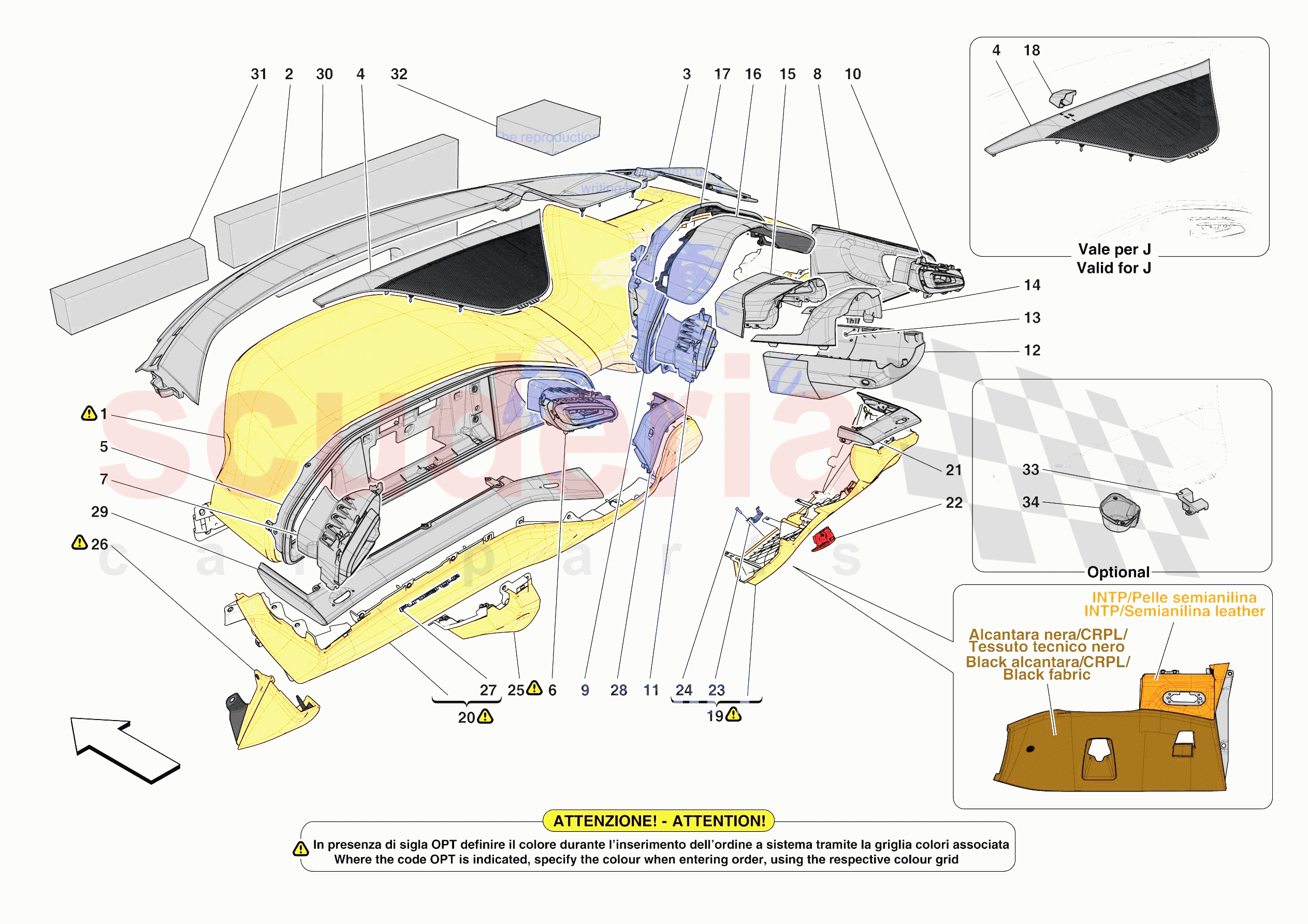 DASHBOARD - TRIM -APPLICABLE FOR RHD- of Ferrari Ferrari Purosangue USA