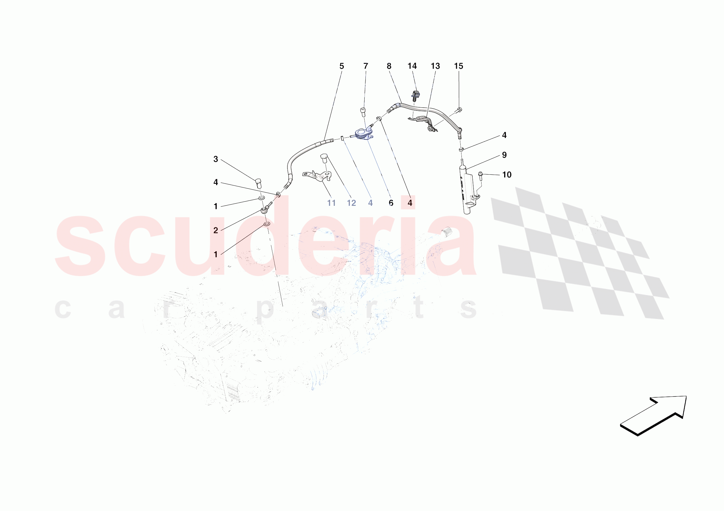 GEARBOX OIL HEAT EXCHANGER AND PIPES - HEAT EXCHANGER AND REAR PIPES of Ferrari Ferrari Roma Europe