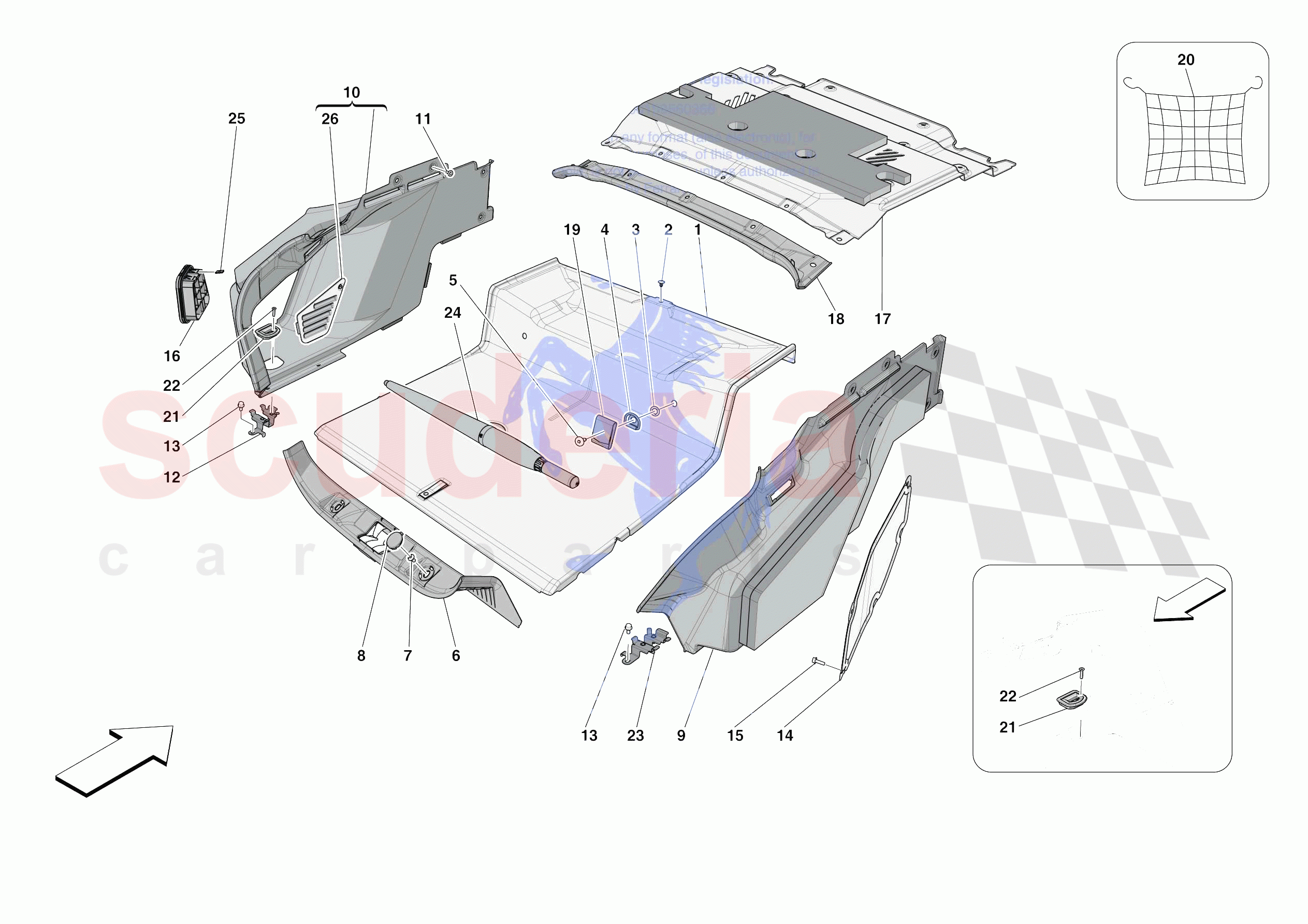 LUGGAGE COMPARTMENT MATS of Ferrari Ferrari Roma Europe