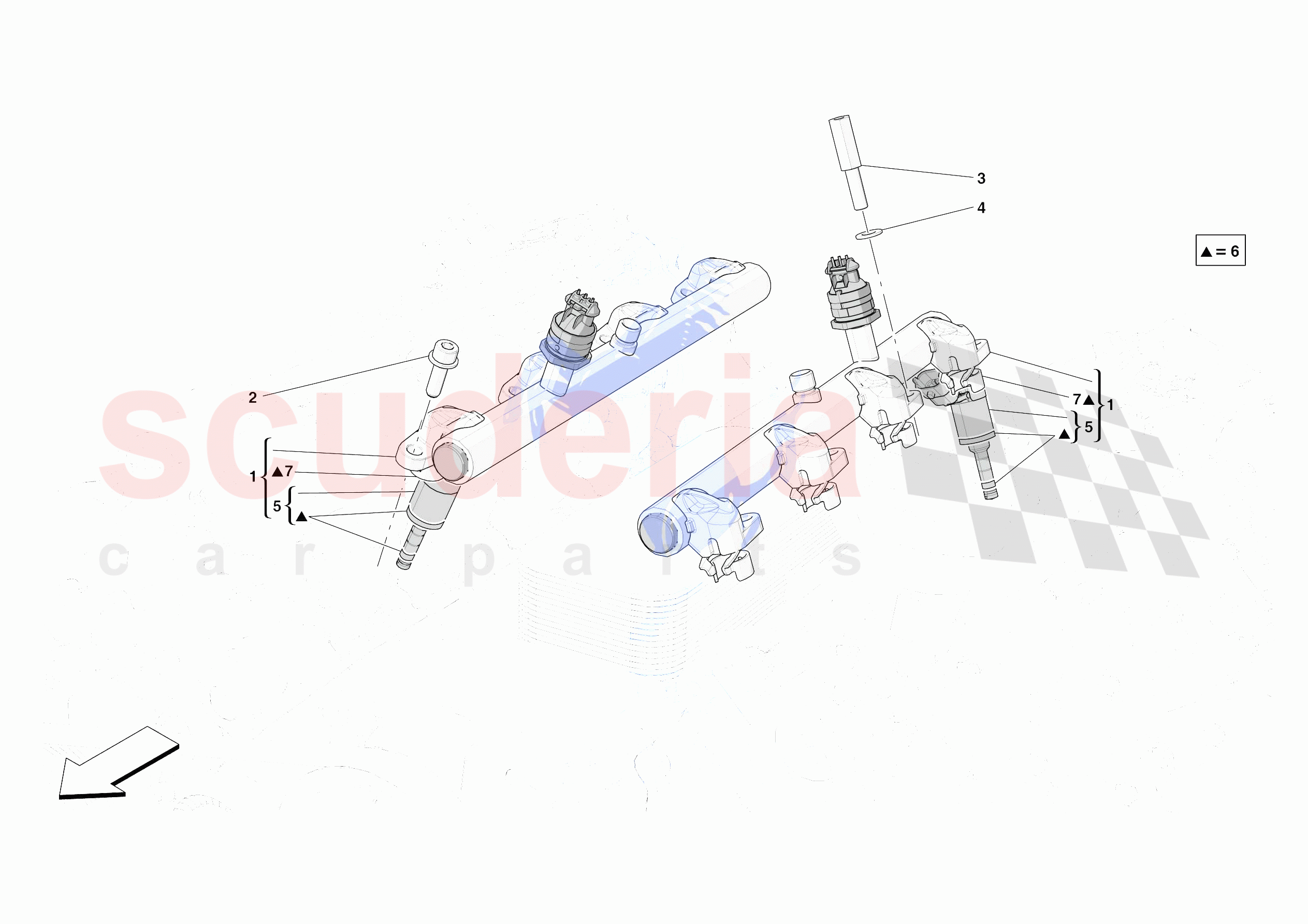 INJECTOR PIPES of Ferrari Ferrari Roma Europe RH