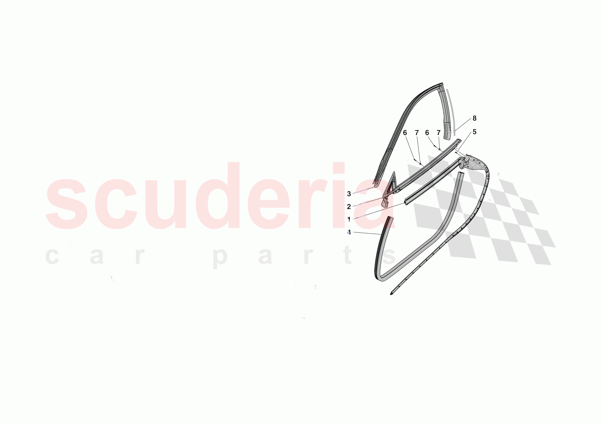 DOOR SEALS of Ferrari Ferrari Roma Europe RH