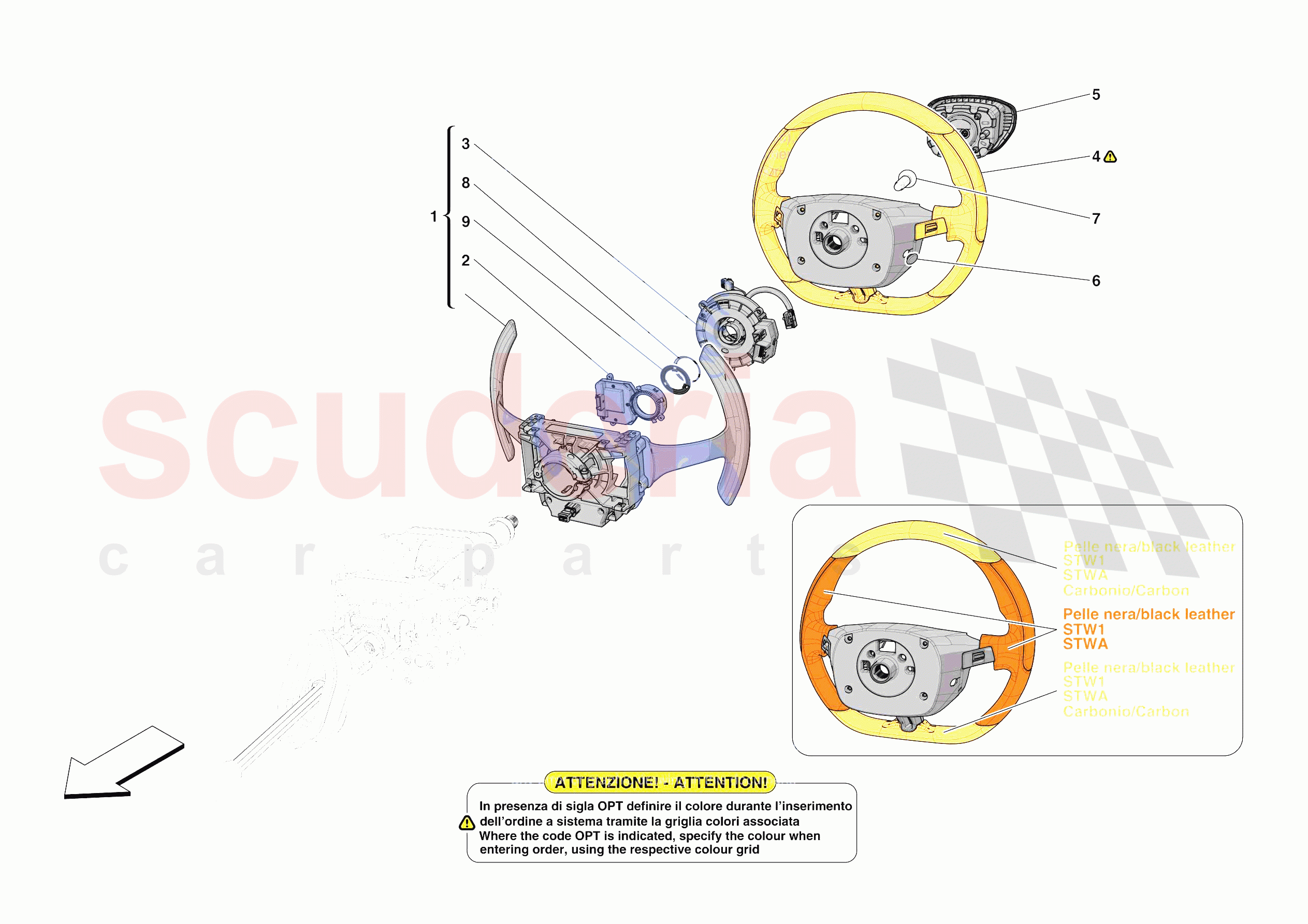 STEERING WHEEL AND STEERING SYSTEM - STEERING WHEEL AND AIRBAG of Ferrari Ferrari Roma Spider Europe