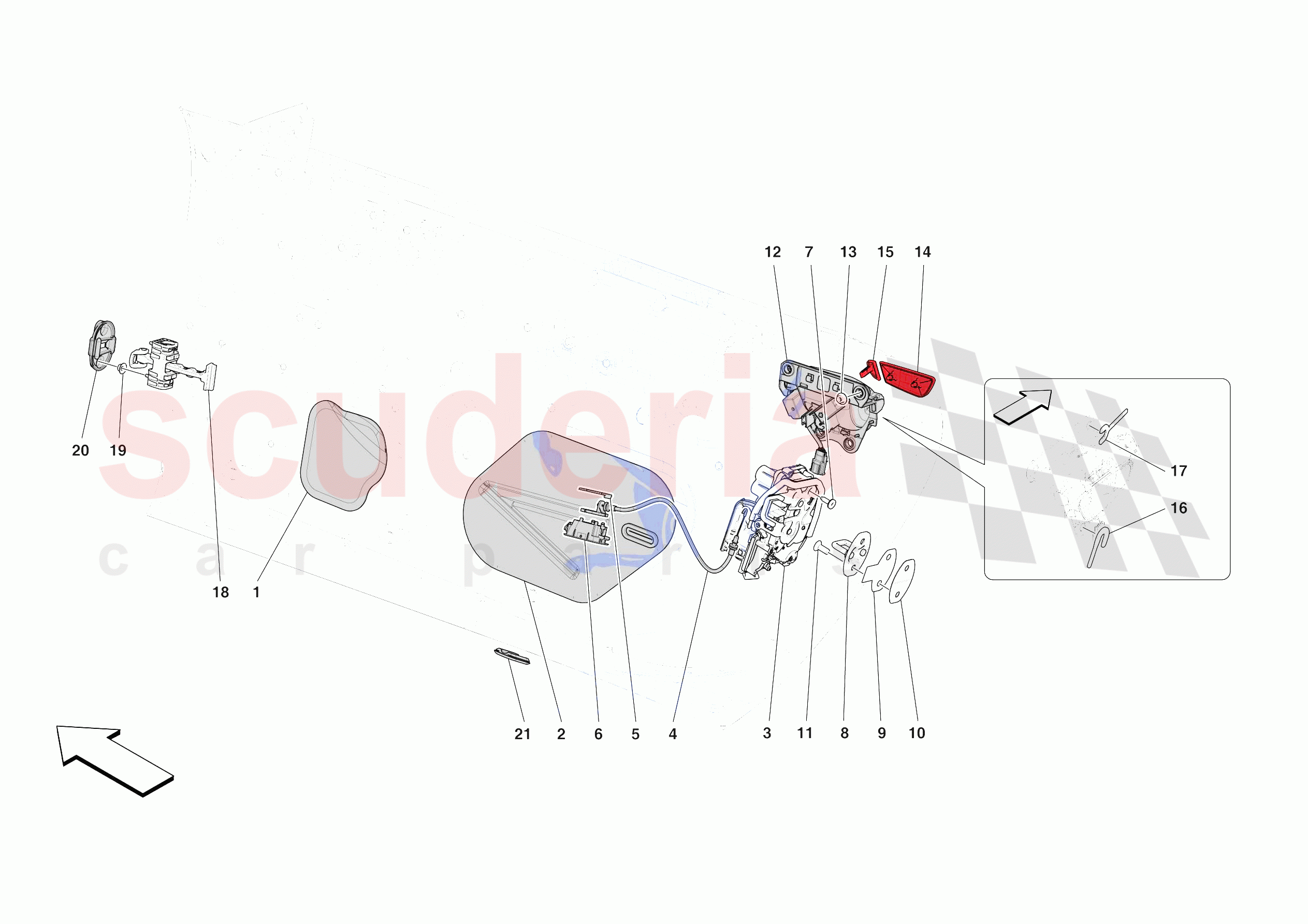 DOORS - OPENING MECHANISMS AND HINGES of Ferrari Ferrari Roma Spider Europe