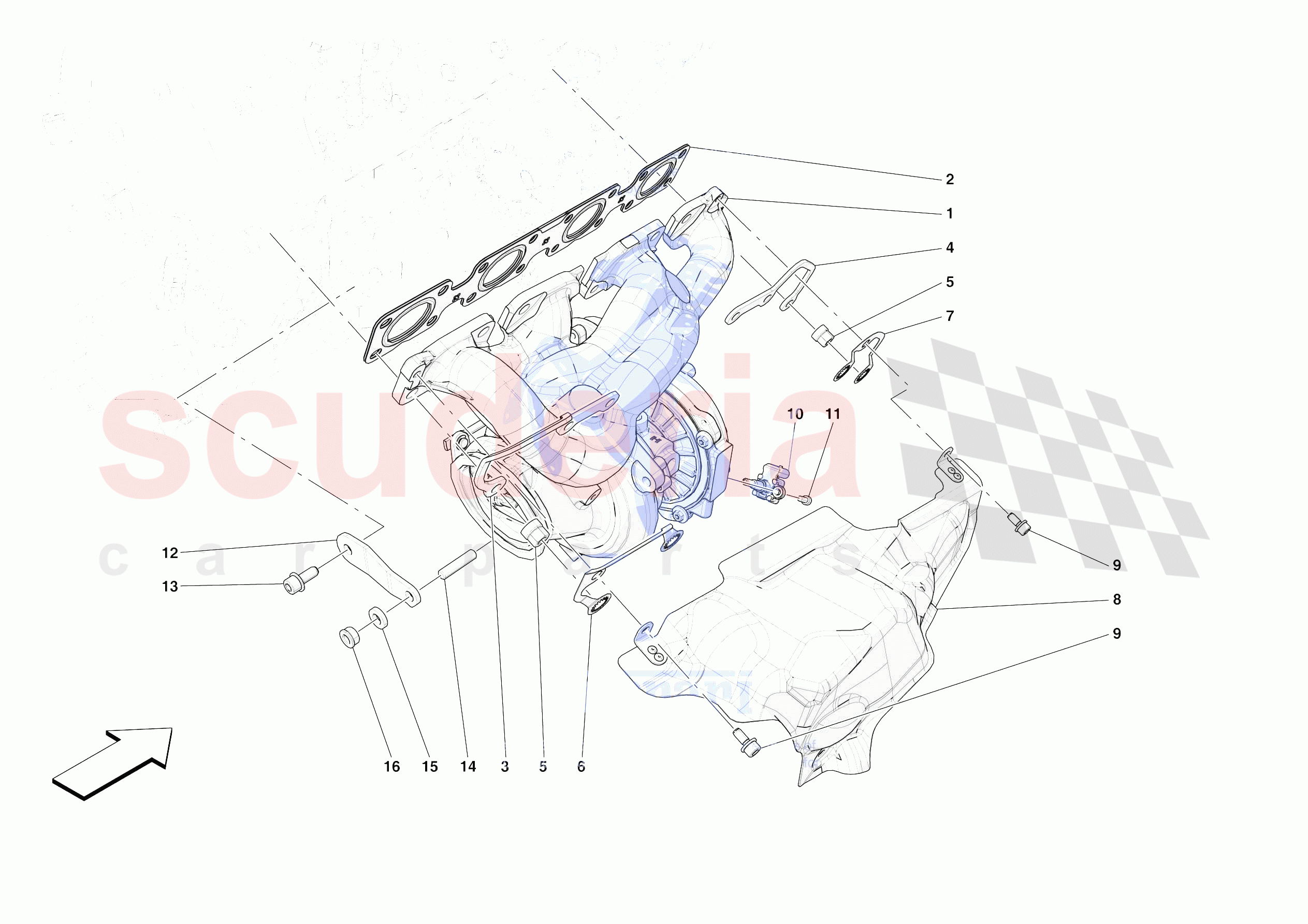 FORCED INDUCTION SYSTEM TURBOCHARGERS AND MOUNTS of Ferrari Ferrari Roma Spider Europe RH