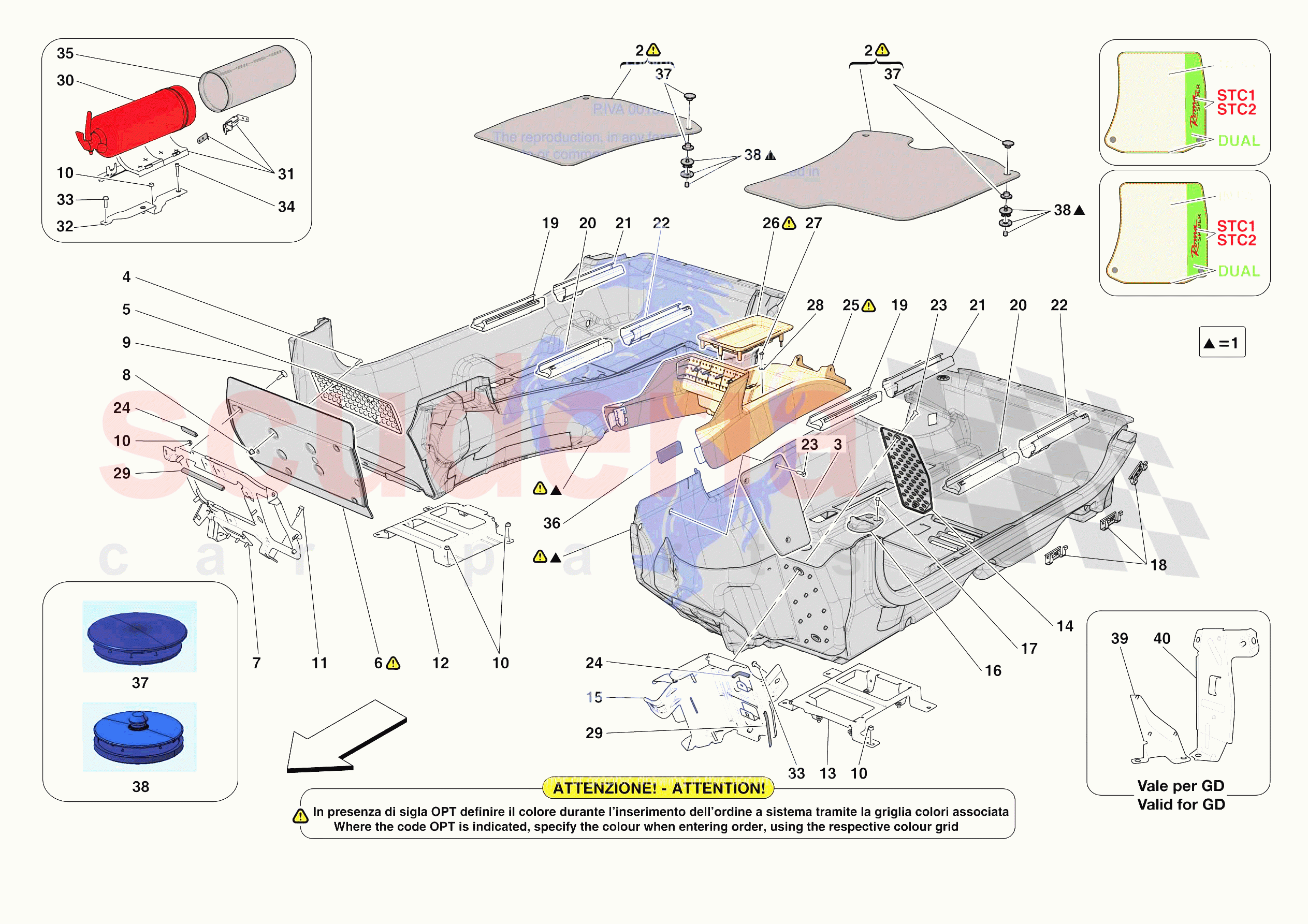 PASSENGER COMPARTMENT MATS of Ferrari Ferrari Roma Spider Europe RH
