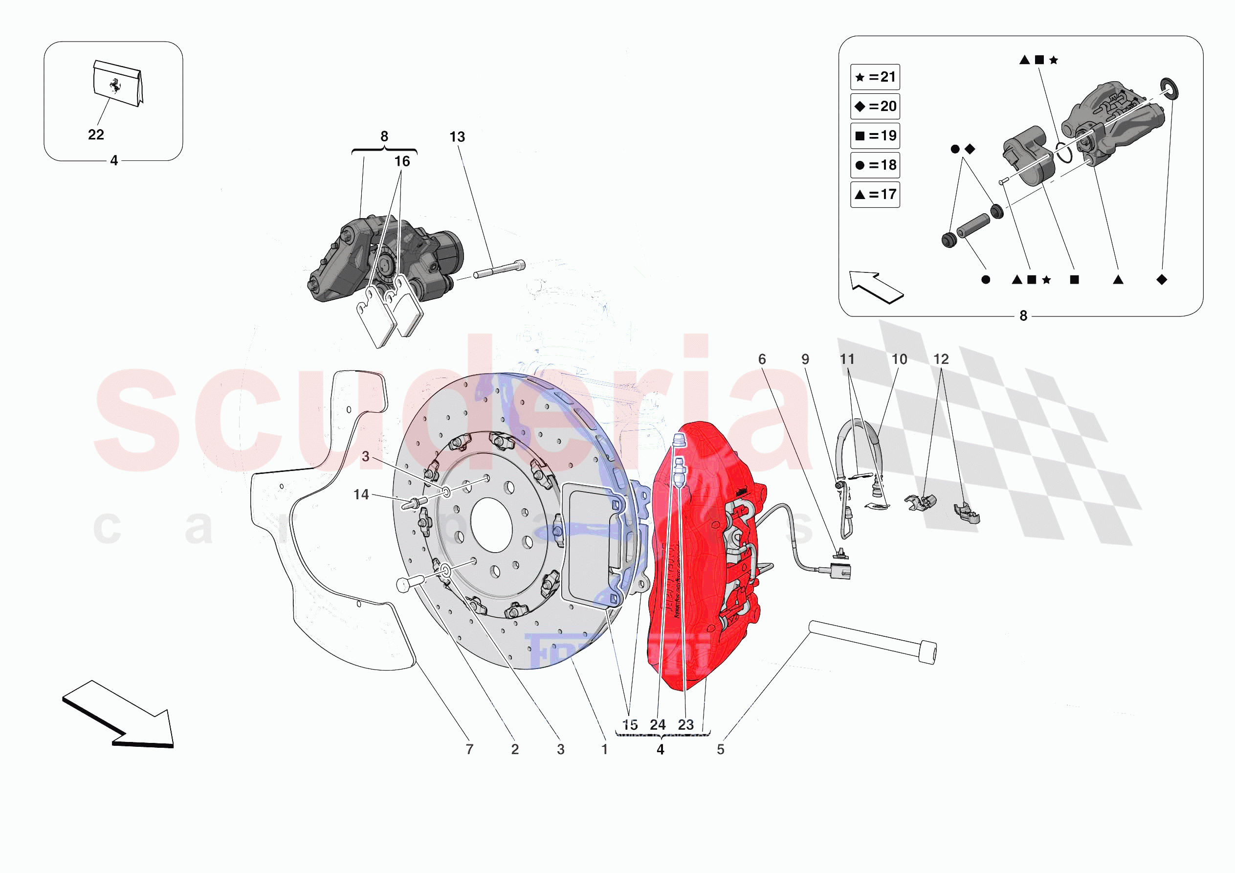 REAR SUSPENSION - CALLIPERS AND DISCS of Ferrari Ferrari Roma Spider USA
