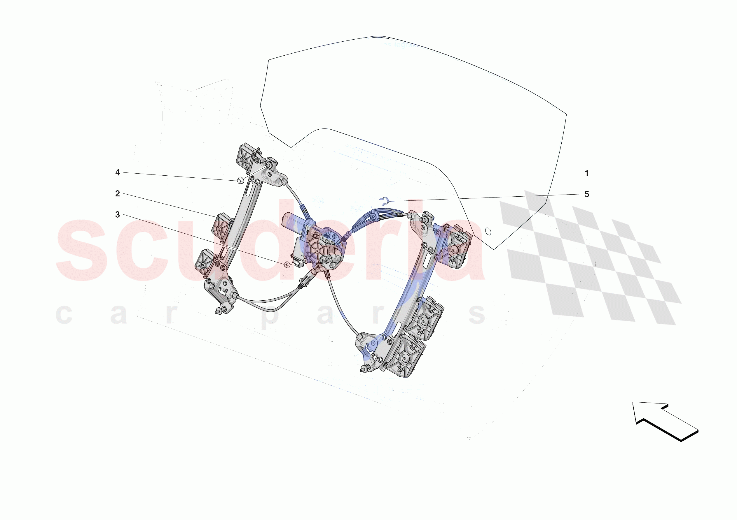 DOORS - WINDOW AND WINDOW LIFTER of Ferrari Ferrari Roma Spider USA