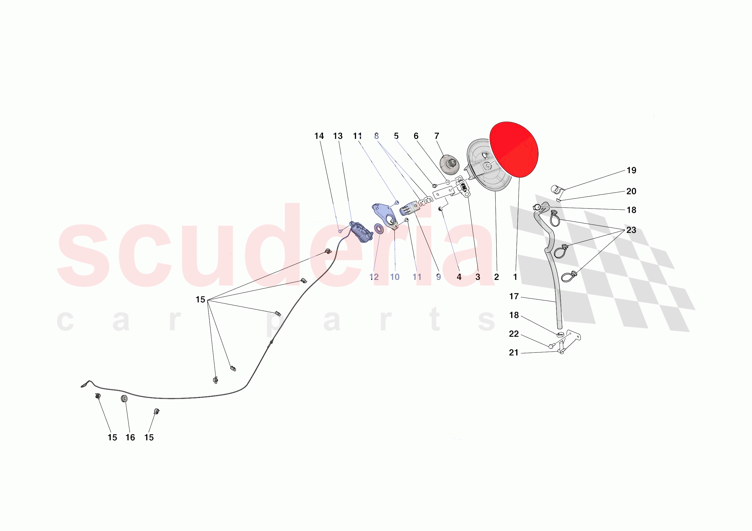 FUEL FILLER SEAT of Ferrari Ferrari Roma Spider USA