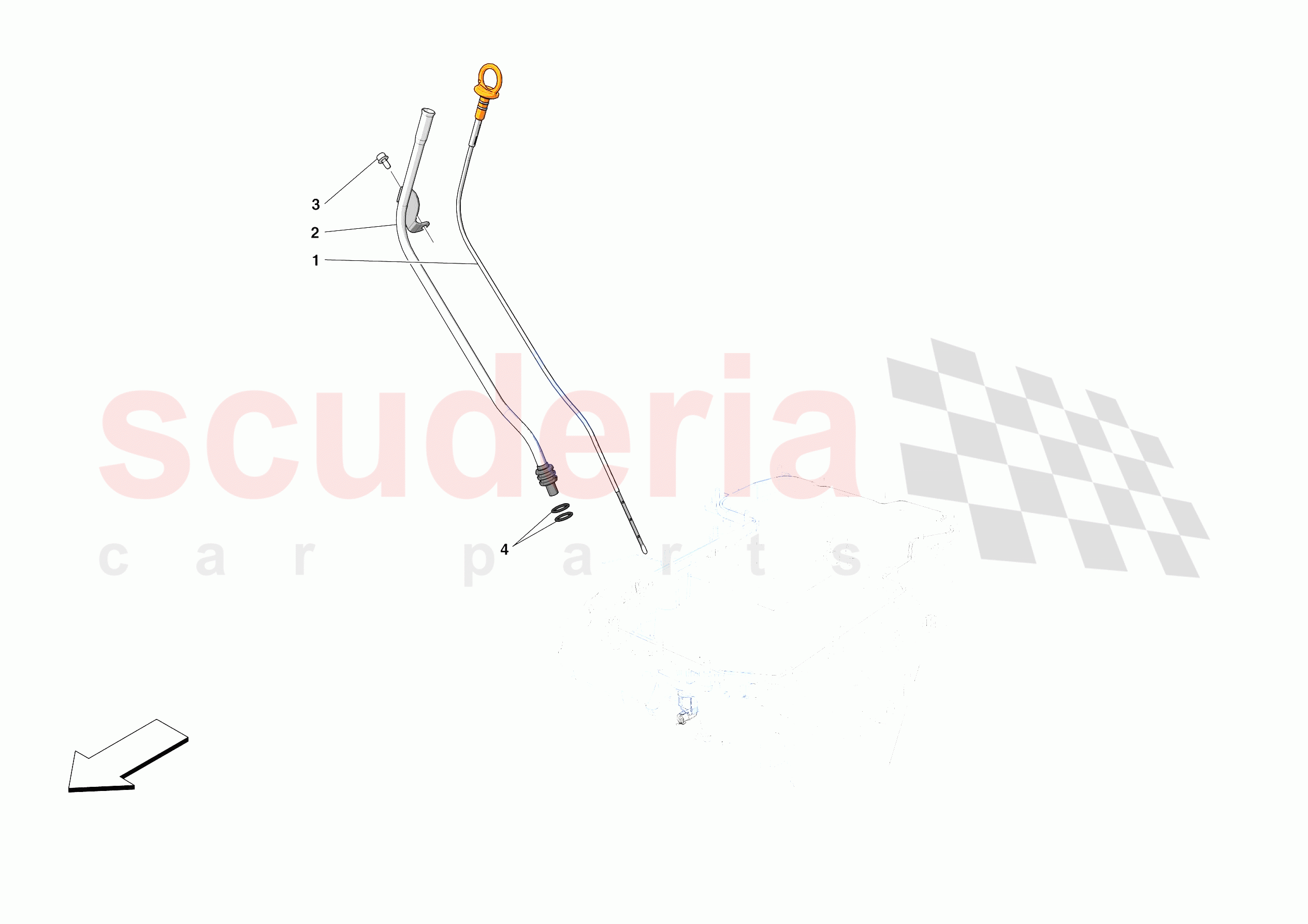 OIL PIPES AND ENGINE OIL LEVEL SENSOR of Ferrari Ferrari Roma USA