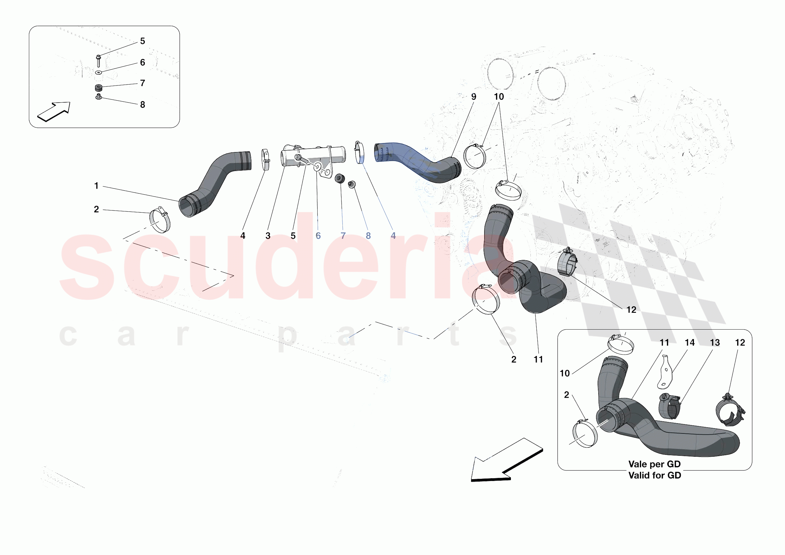 COOLING SYSTEM PIPES of Ferrari Ferrari Roma USA