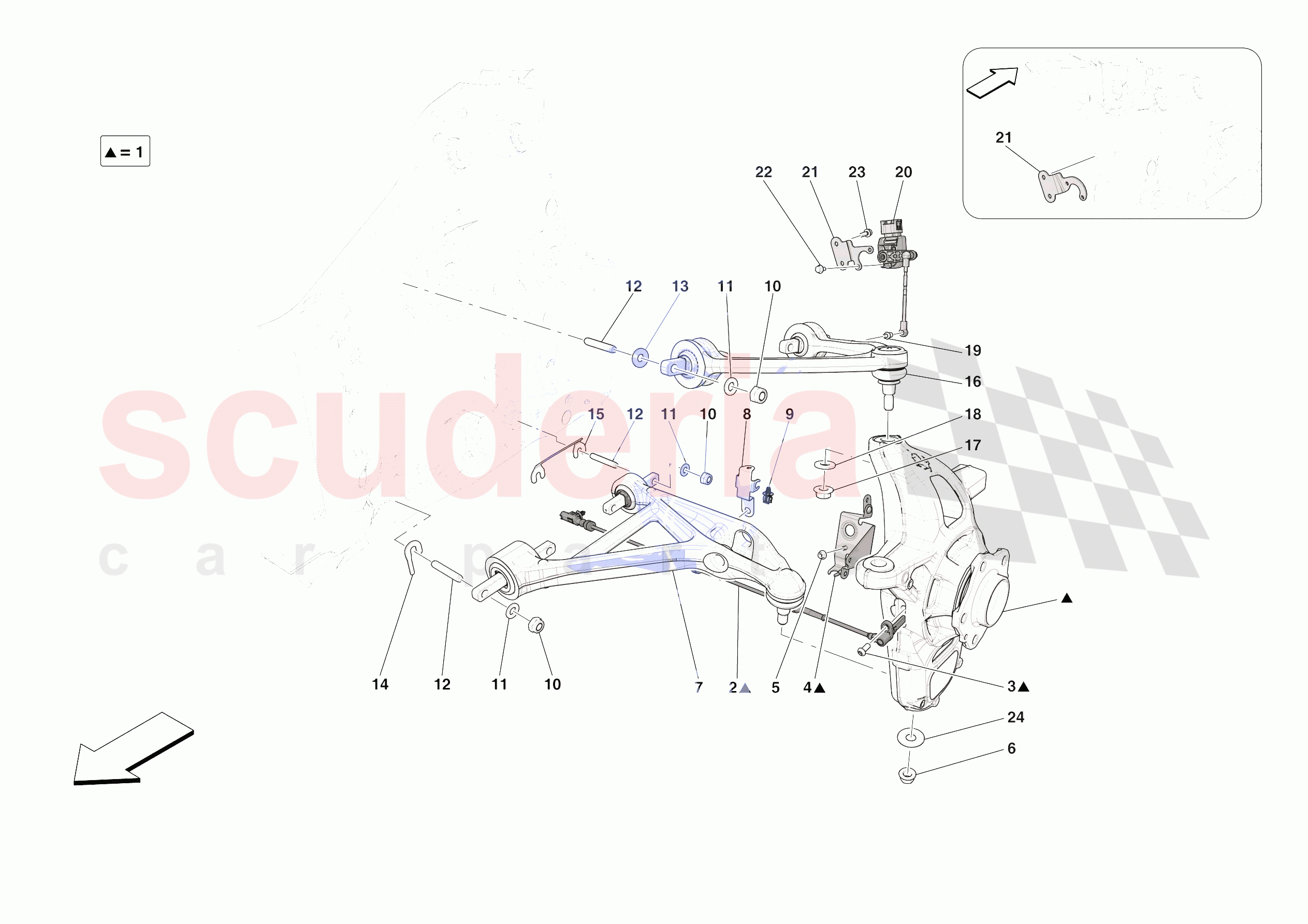 FRONT SUSPENSION - ARMS of Ferrari Ferrari Roma USA