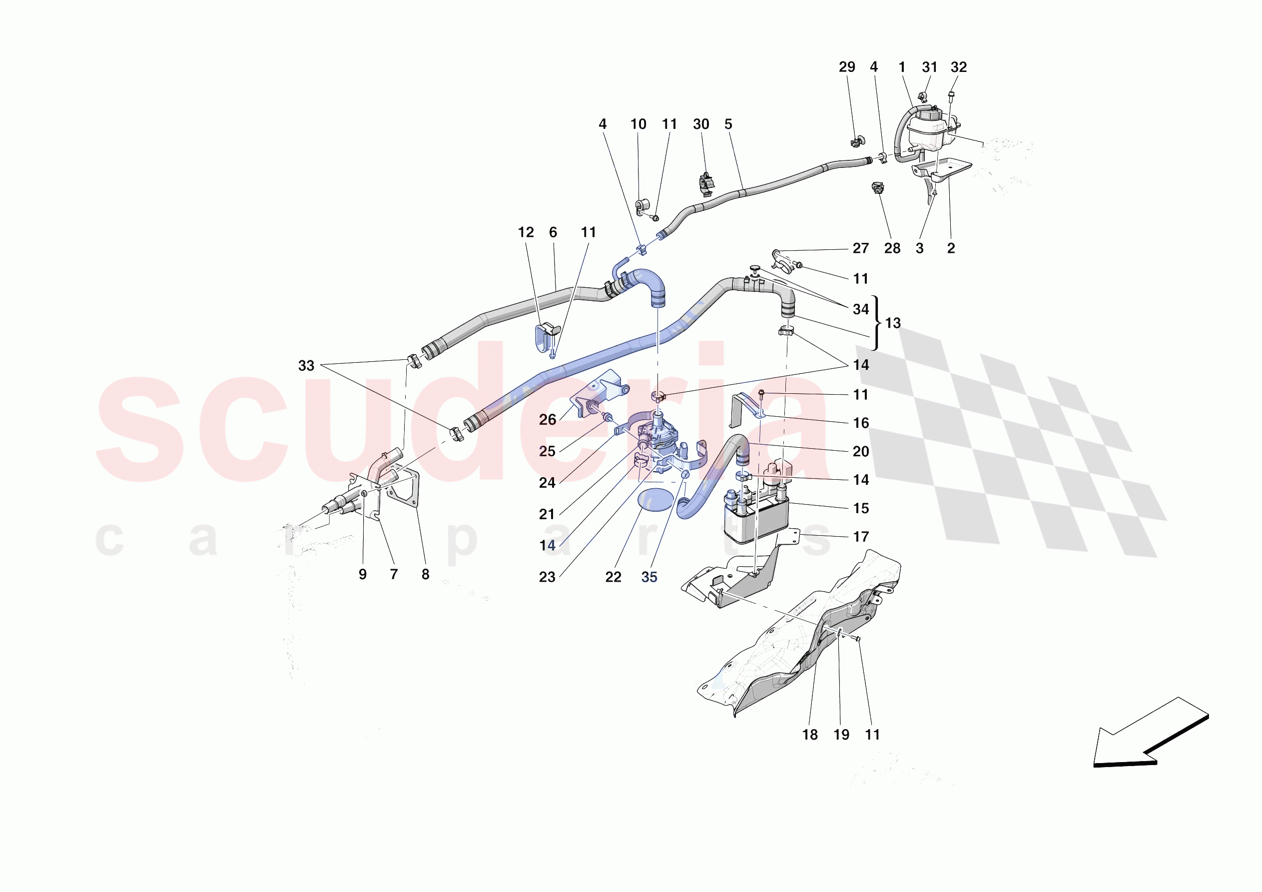 HV BATTERY COOLING of Ferrari Ferrari SF90 Spider Europe RH