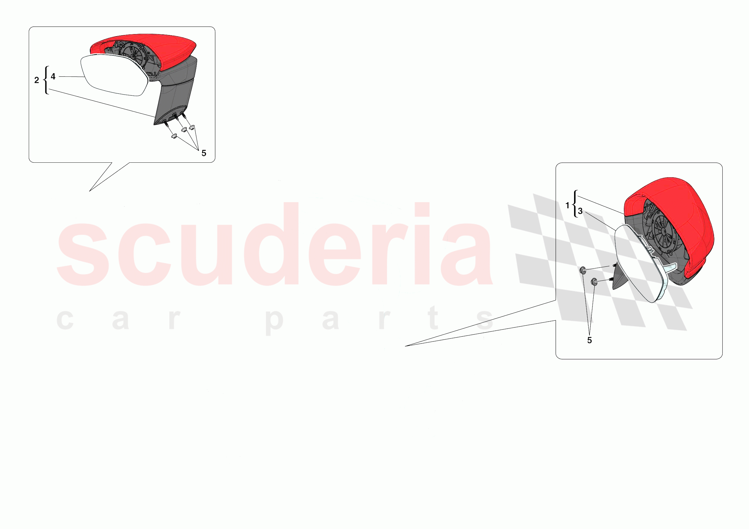 EXTERNAL REAR VIEW MIRRORS of Ferrari Ferrari SF90 Spider Europe RH