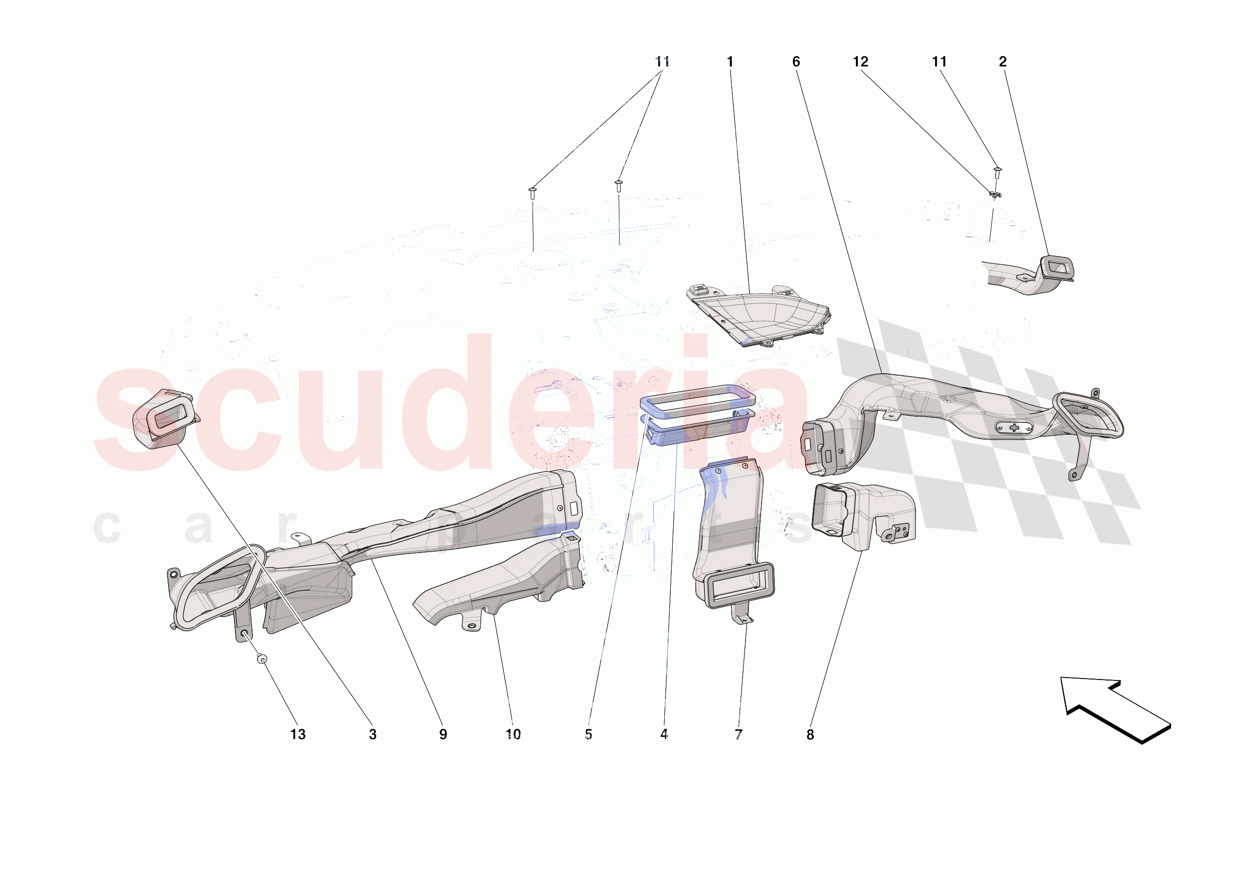 DASHBOARD - DUCTS -NOT FOR RHD- of Ferrari Ferrari SF90 Spider USA