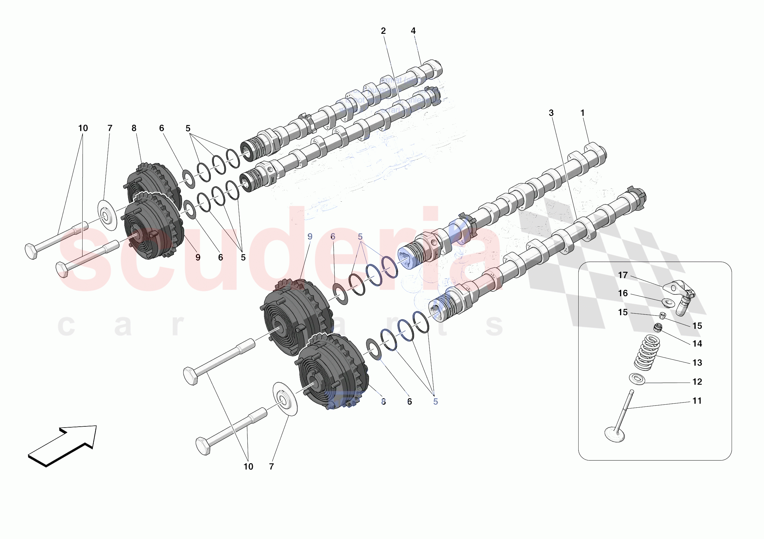 CYLINDER HEADS - TIMING of Ferrari Ferrari SF90 Stradale Europe RH