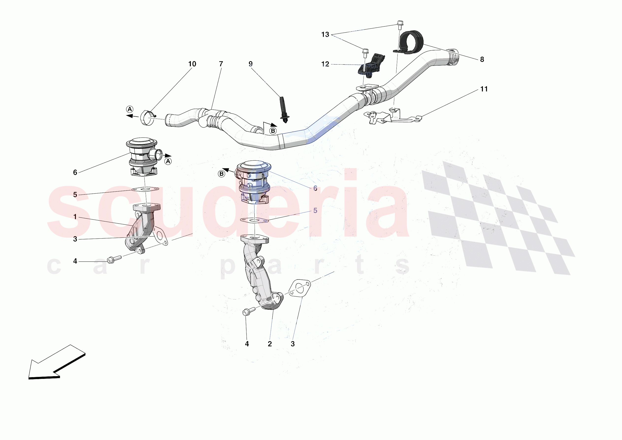 EMISSIONS CONTROL SYSTEM PIPES AND VALVES of Ferrari Ferrari SF90 Stradale Europe RH