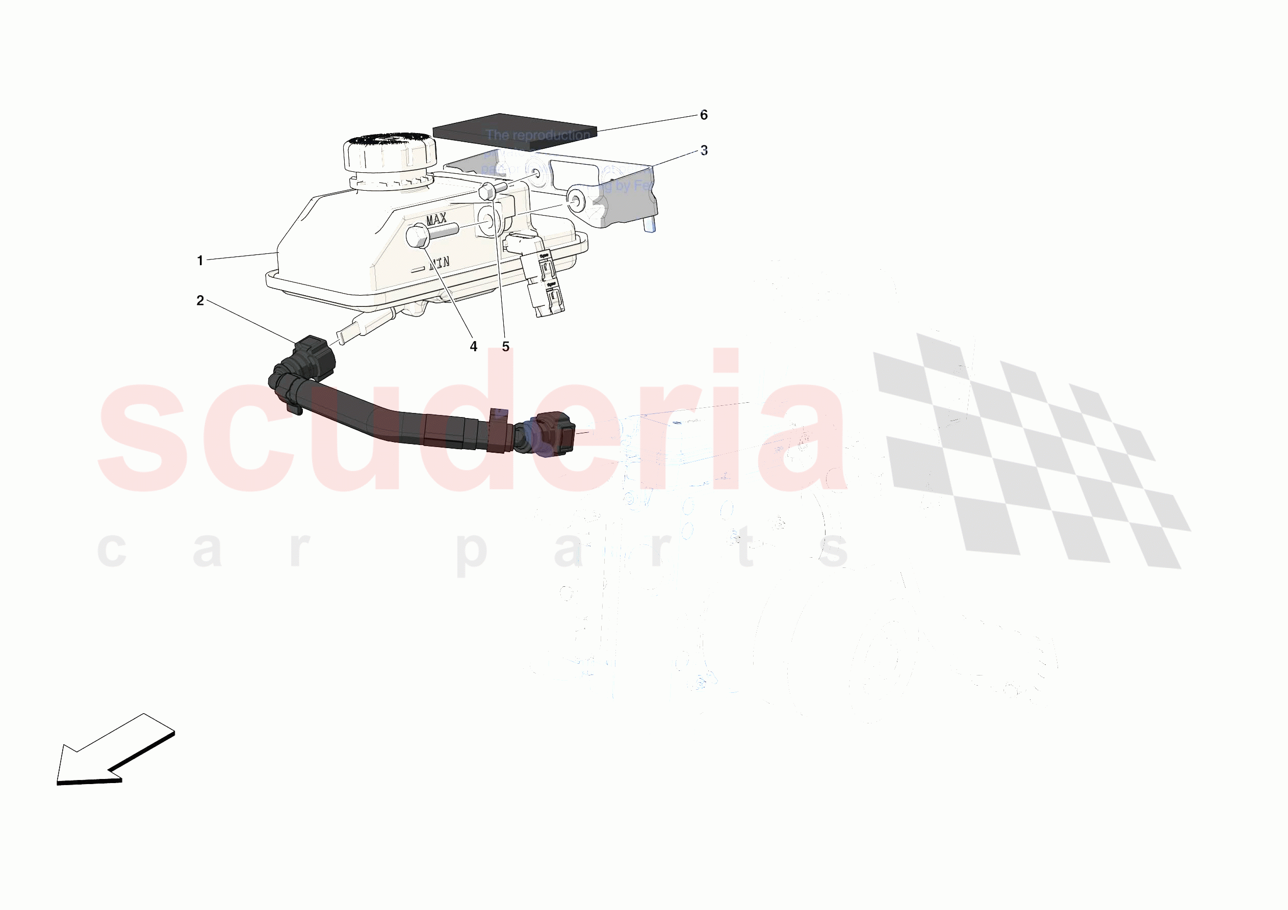 BRAKE MASTER CYLINDER RESERVOIR of Ferrari Ferrari SF90 Stradale Europe RH