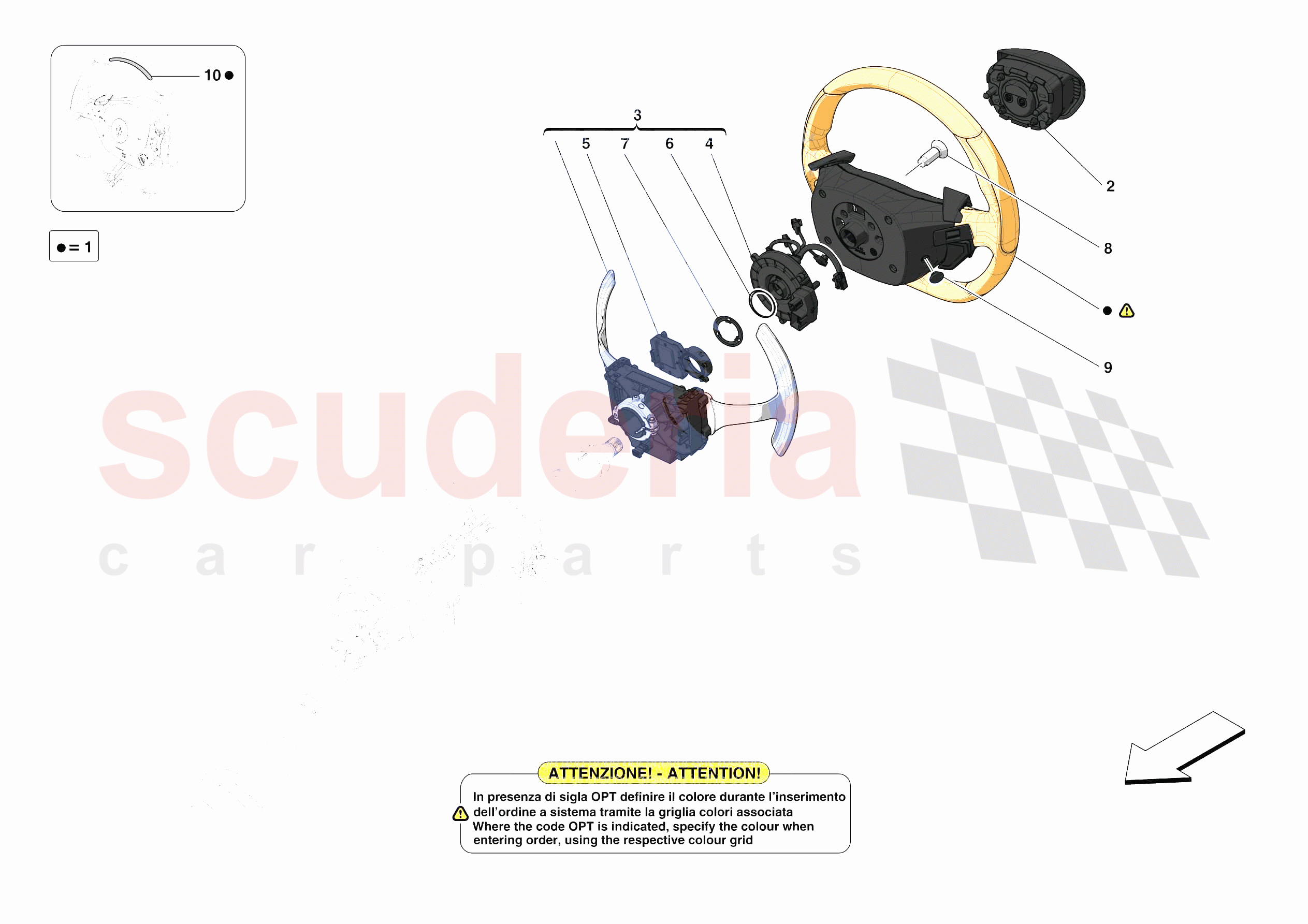STEERING WHEEL AND STEERING SYSTEM - STEERING WHEEL AND AIRBAG of Ferrari Ferrari SF90 Stradale Europe RH