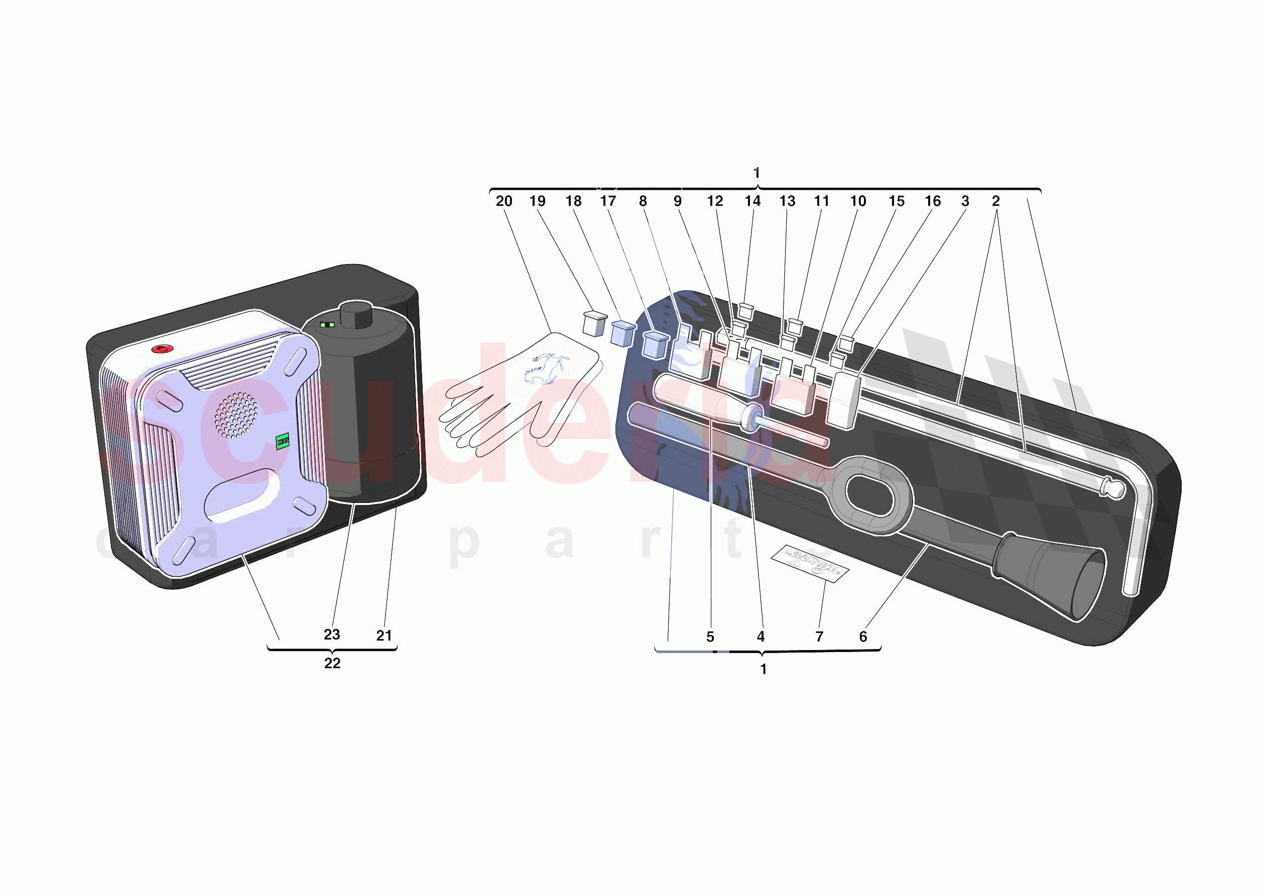 TOOLS PROVIDED WITH VEHICLE of Ferrari Ferrari SF90 Stradale Europe RH