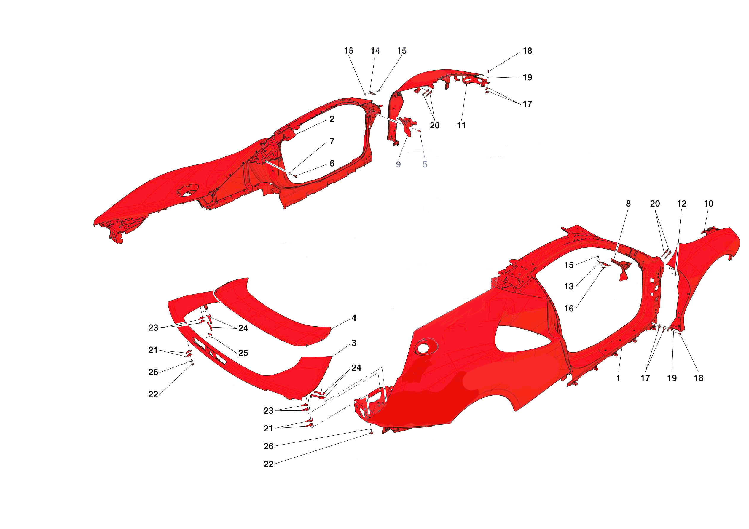 LATERAL OUTER BODYSHELL of Ferrari Ferrari SF90 Stradale Europe RH