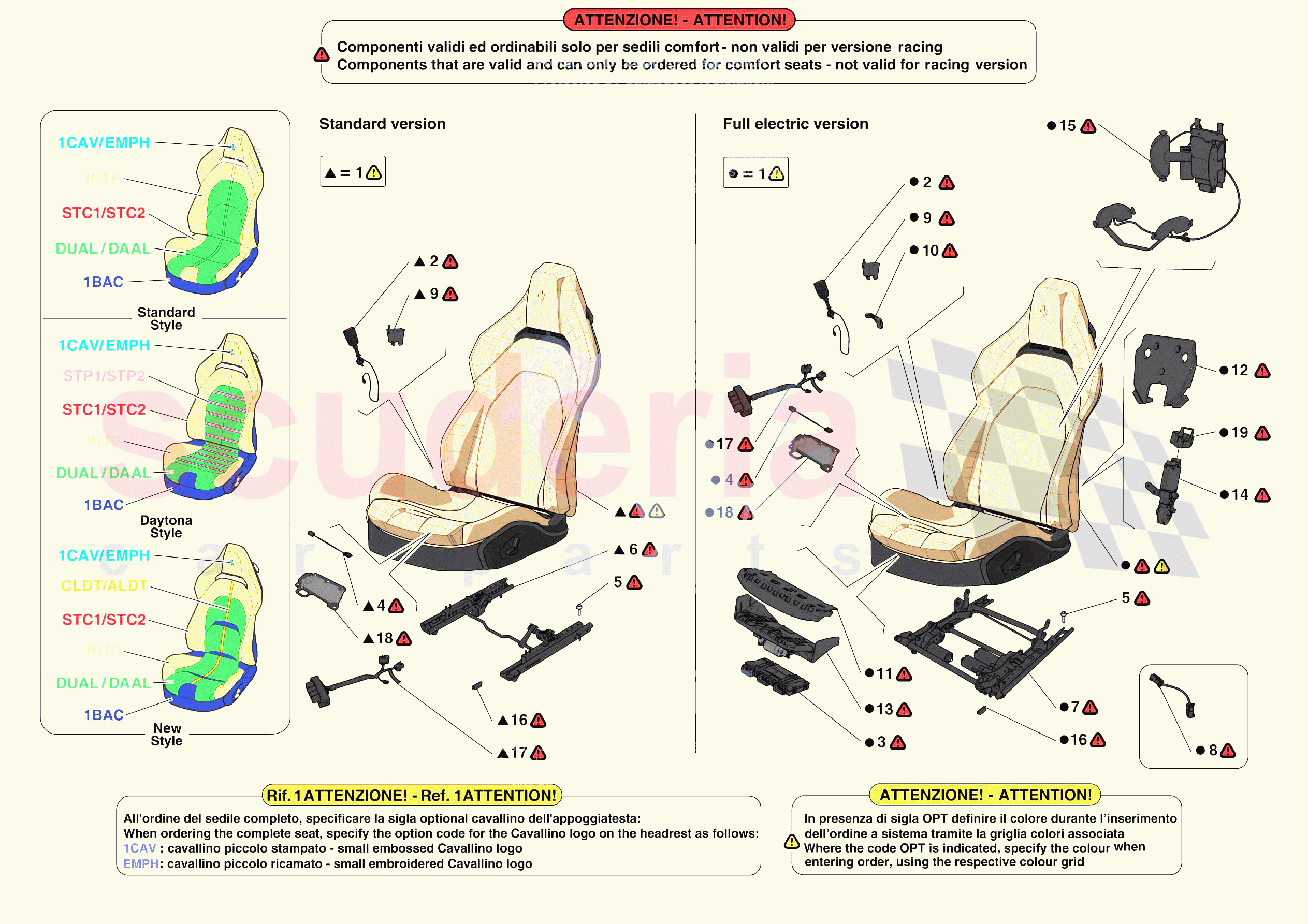 FRONT SEATS - SEATS AND GUIDES of Ferrari Ferrari SF90 Stradale Europe RH