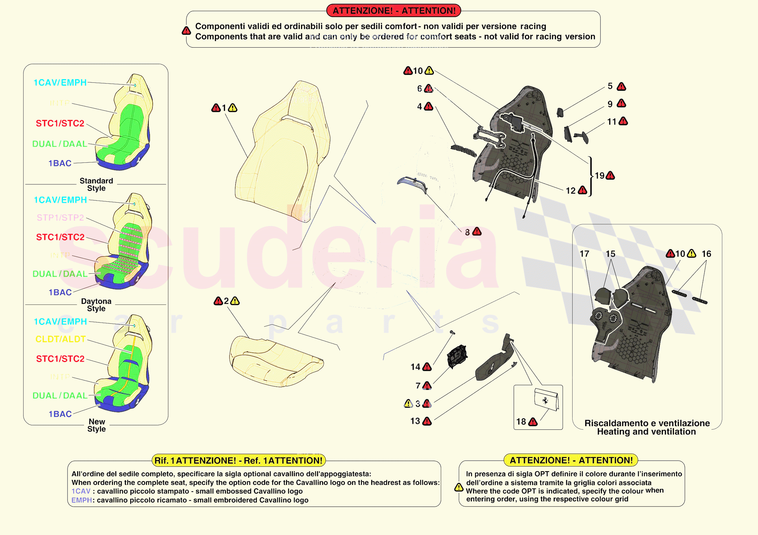 FRONT SEATS - SEAT TRIMS of Ferrari Ferrari SF90 Stradale Europe RH