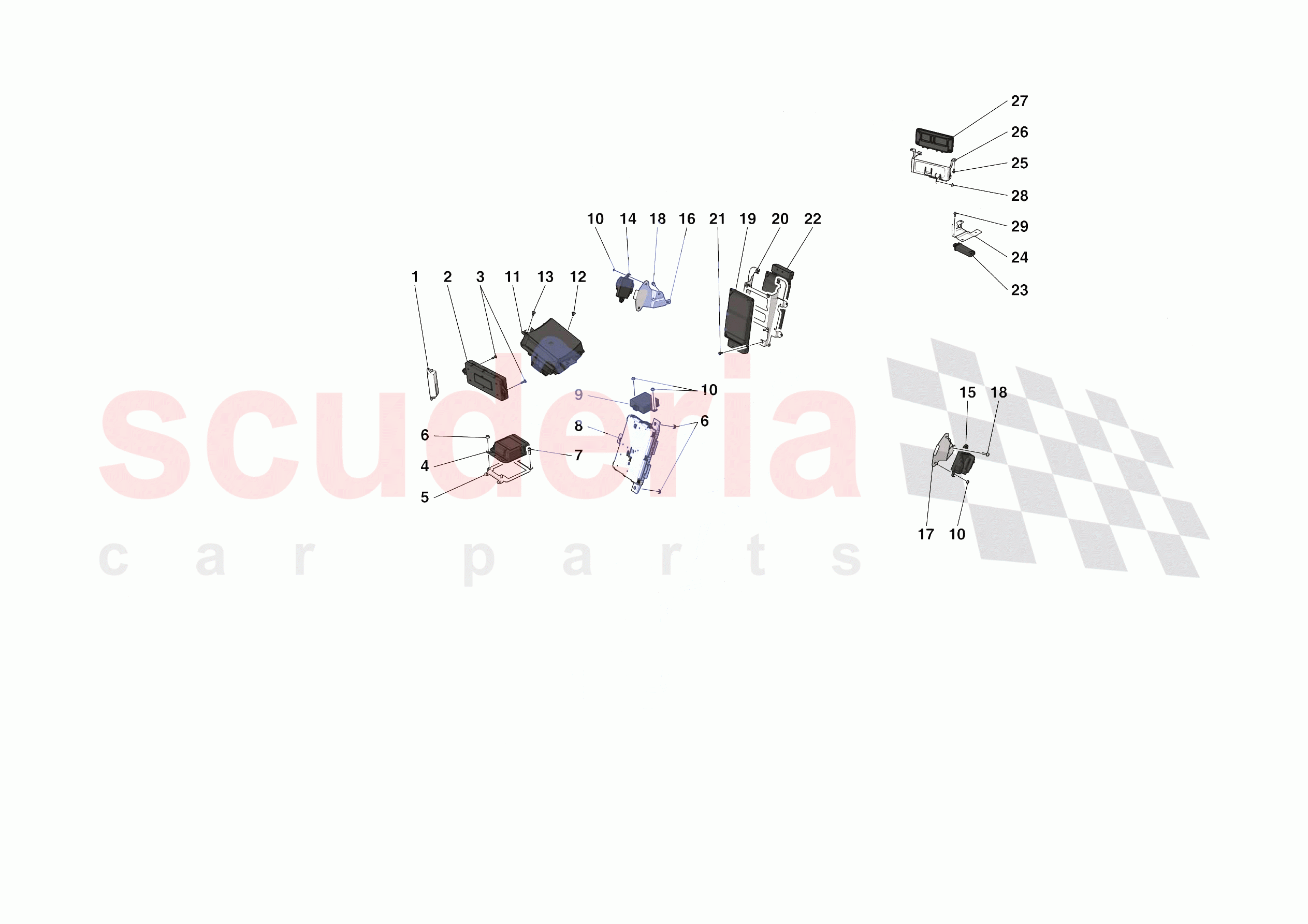 ELECTRICAL SYSTEM CONTROL UNITS of Ferrari Ferrari SF90 Stradale Europe RH
