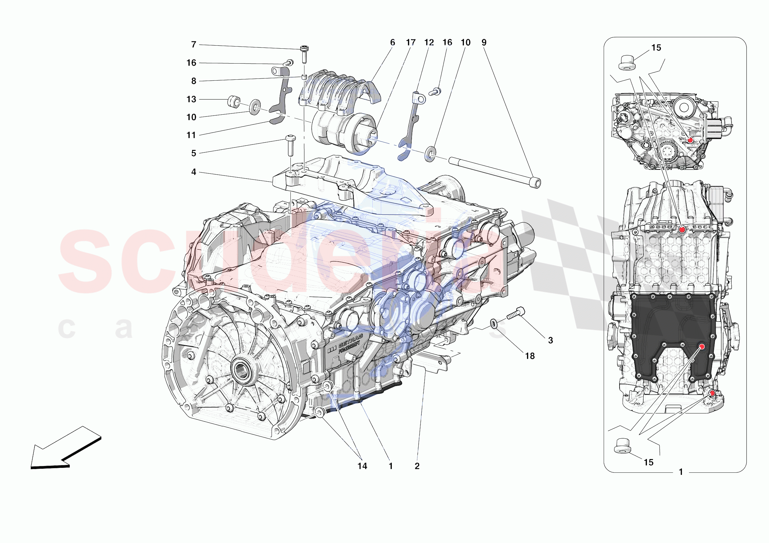 GEARBOX AND FASTENERS of Ferrari Ferrari SF90 Stradale USA