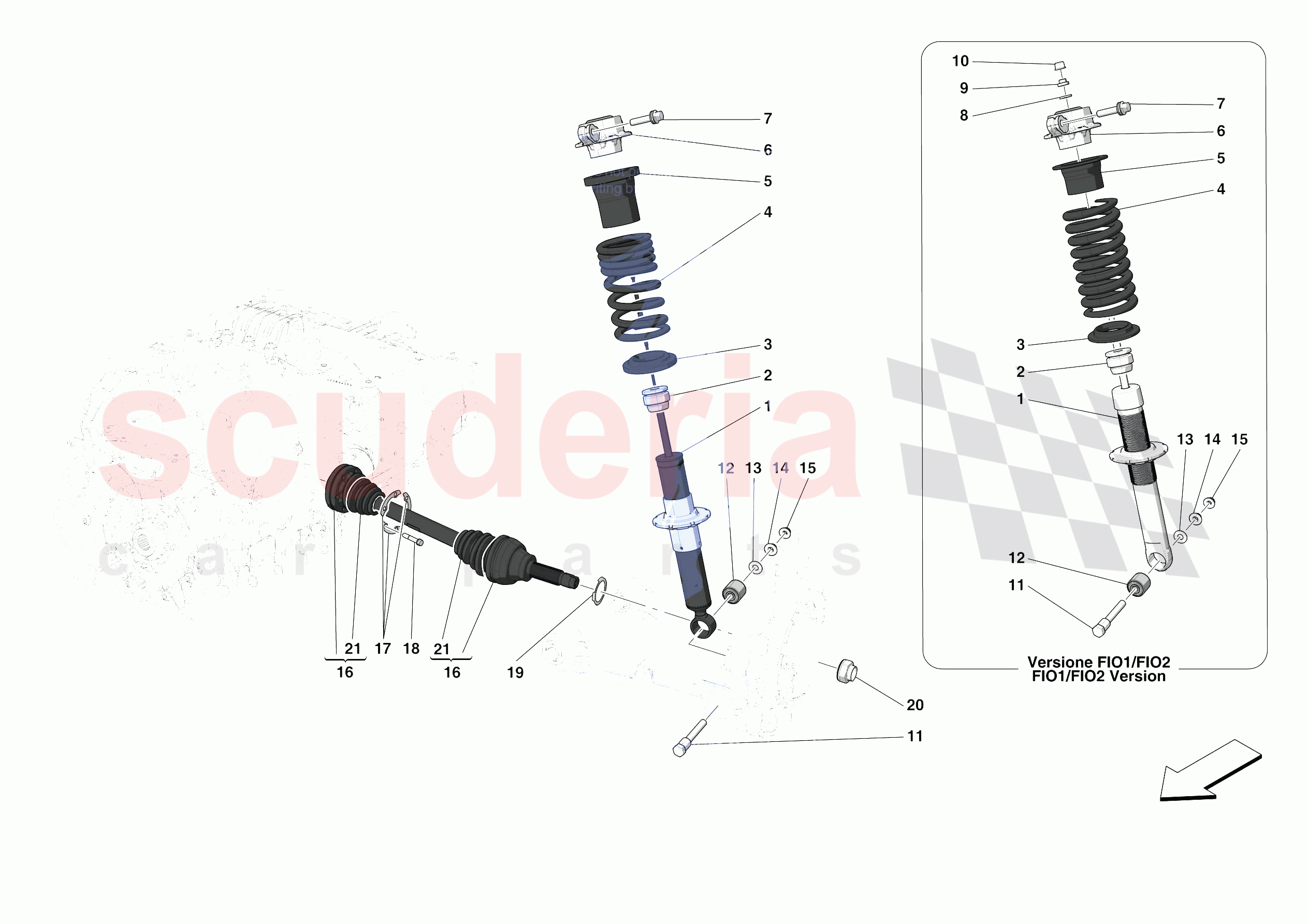 REAR SUSPENSION - SHOCK ABSORBERS of Ferrari Ferrari SF90 Stradale USA