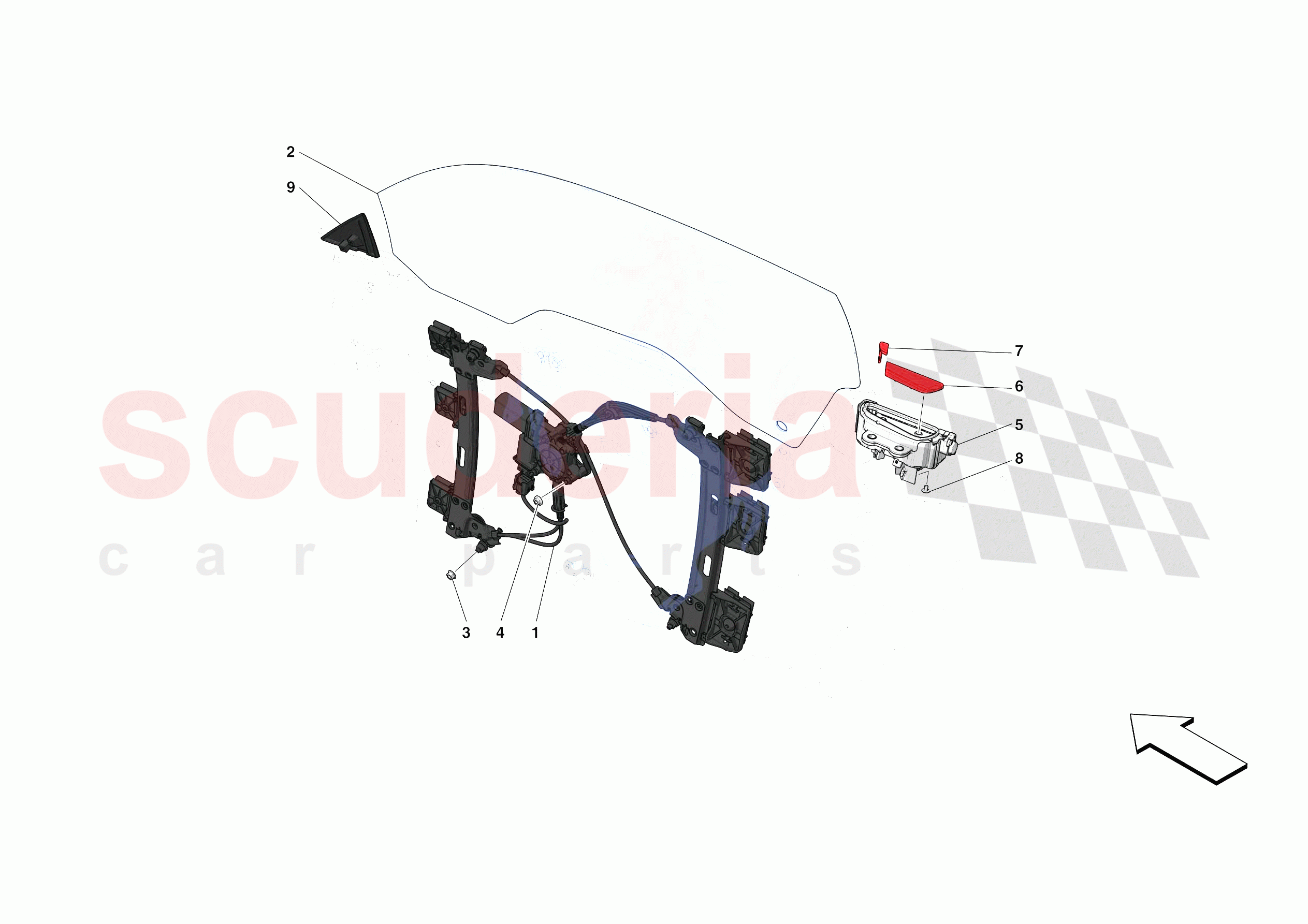 DOORS - WINDOW AND WINDOW LIFTER of Ferrari Ferrari SF90 Stradale USA