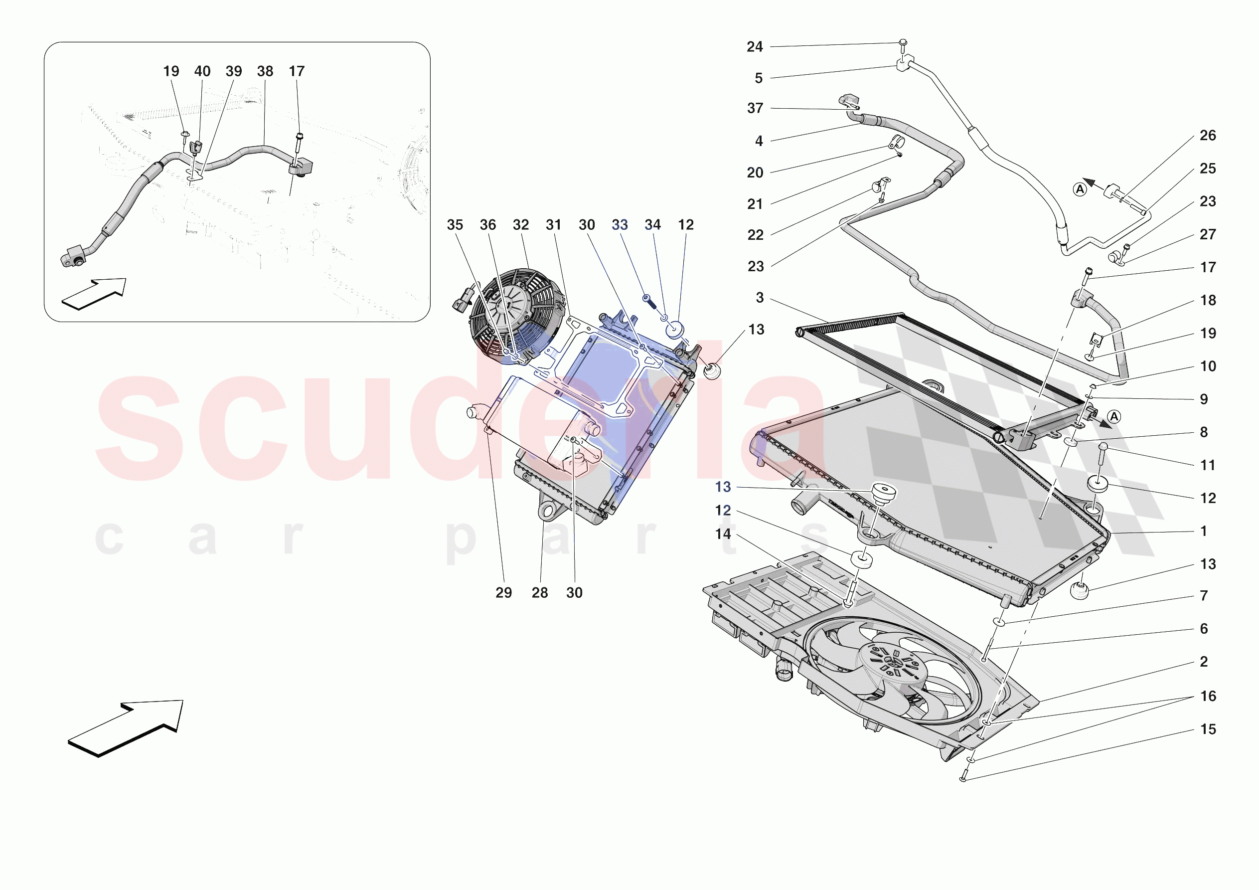 ENGINE COOLING SYSTEM RADIATORS of Ferrari Ferrari SF90 XX Spider Europe