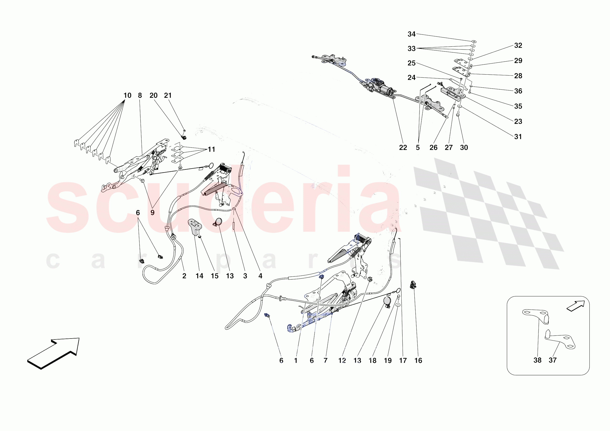 ROOF - KINEMATICS of Ferrari Ferrari SF90 XX Spider Europe
