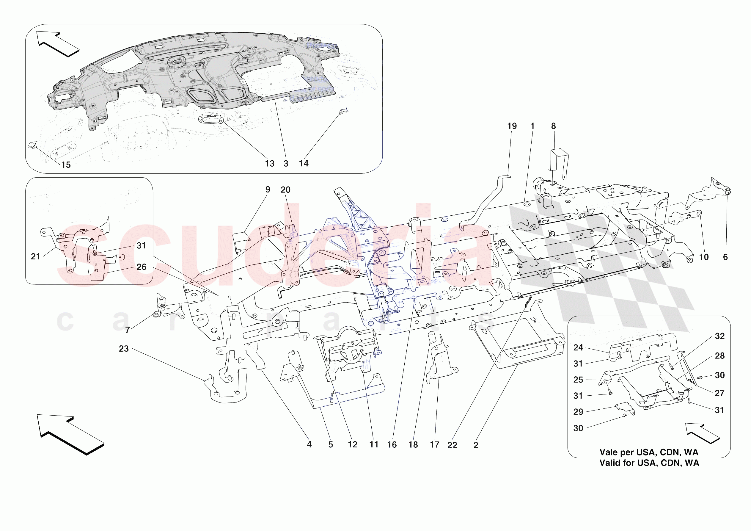 DASHBOARD - SUBSTRUCTURE -NOT FOR RHD- of Ferrari Ferrari SF90 XX Spider Europe
