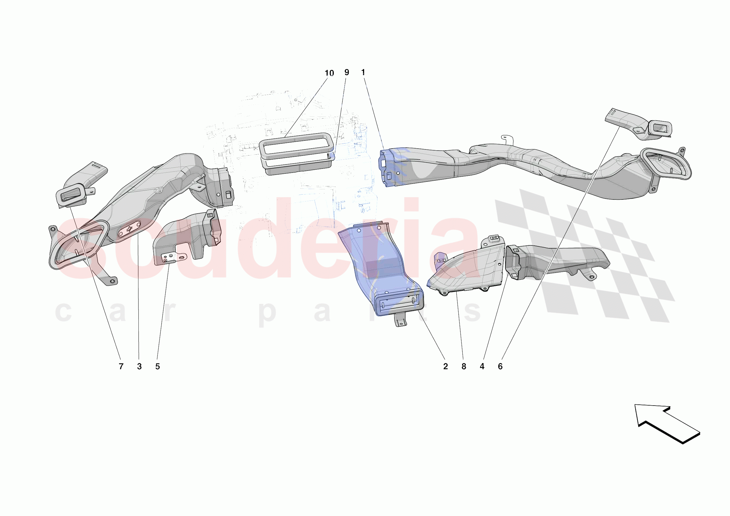 DASHBOARD - DUCTS -APPLICABLE FOR RHD- of Ferrari Ferrari SF90 XX Spider Europe