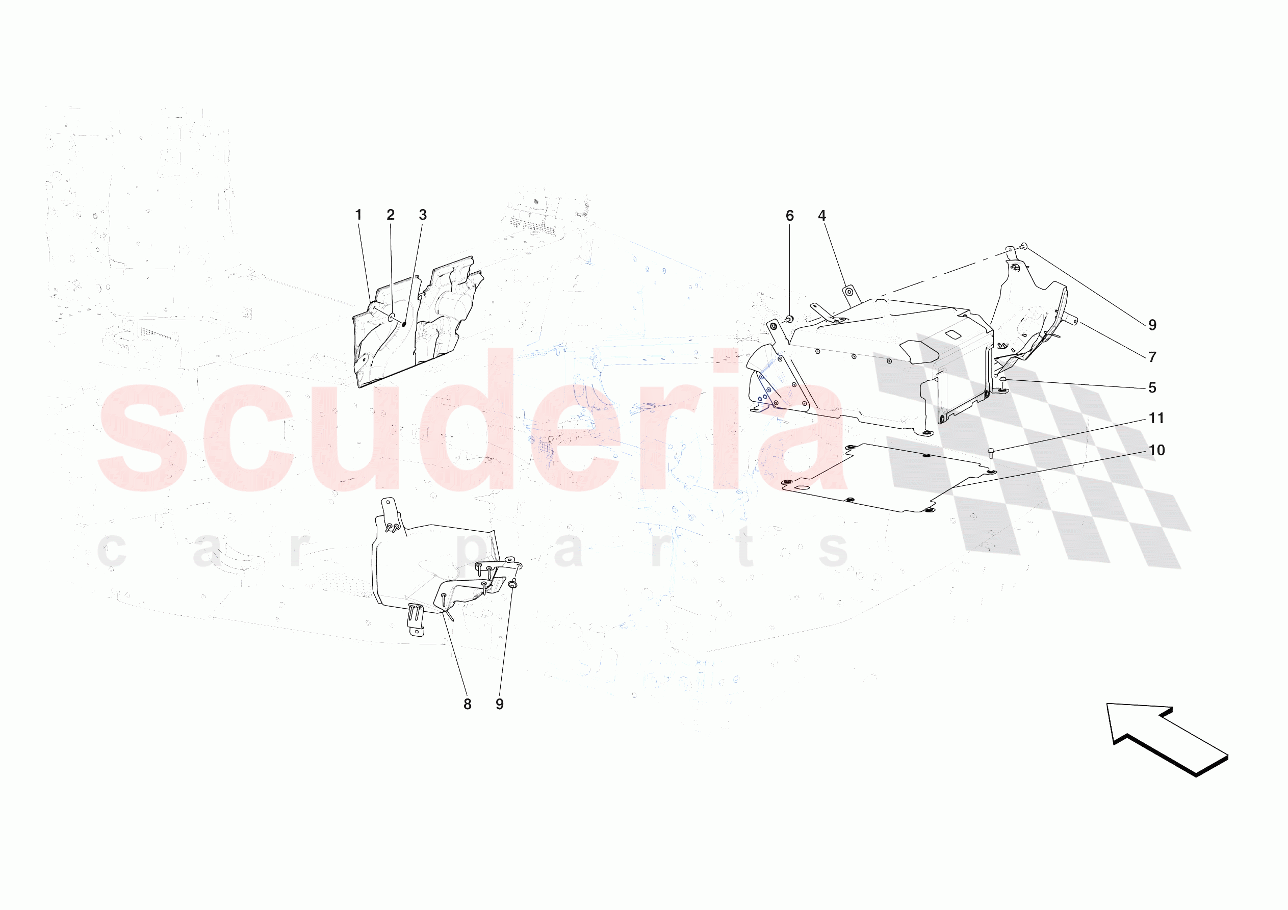 ENGINE COMPARTMENT INSULATION of Ferrari Ferrari SF90 XX Spider Europe RH