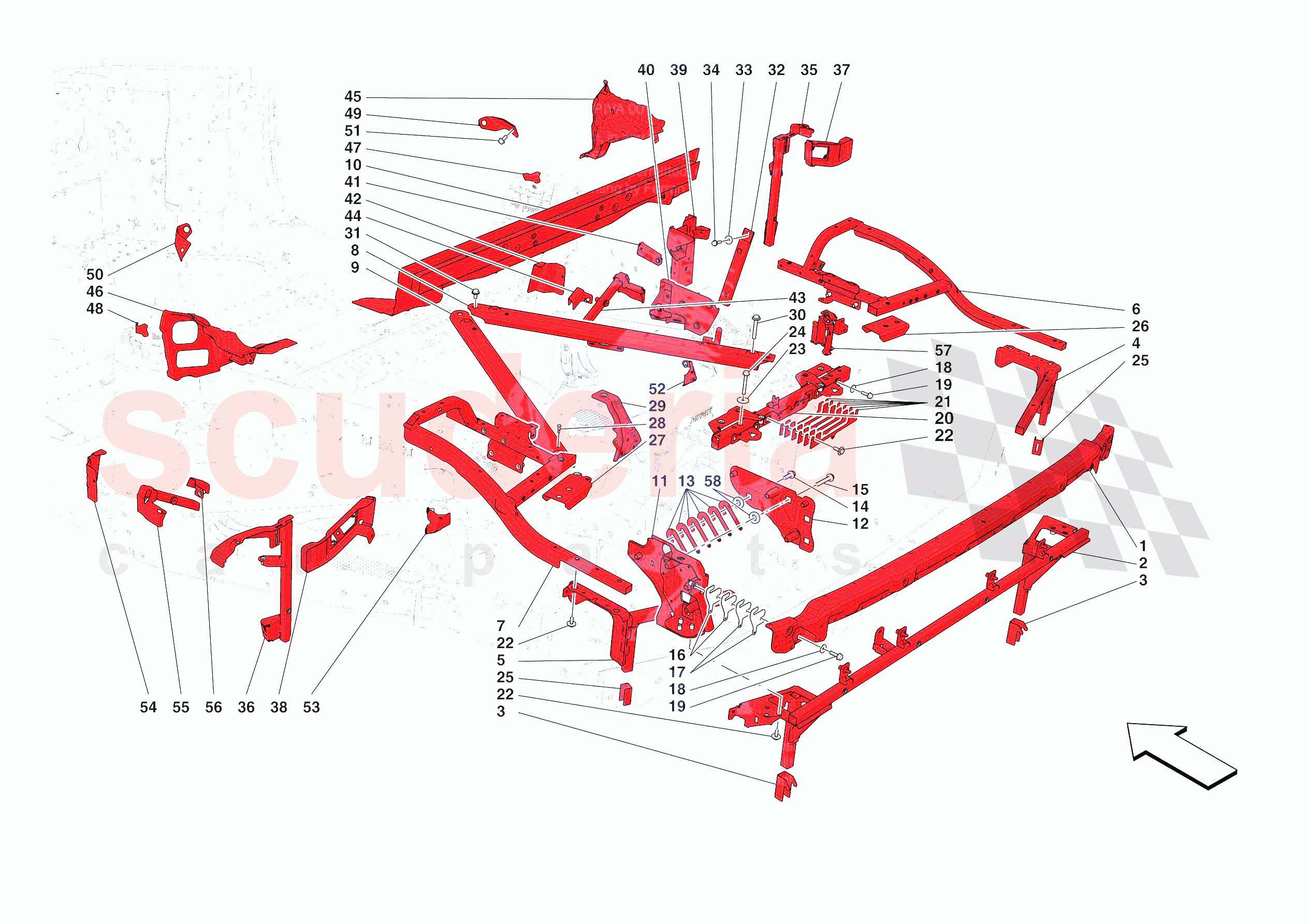 REAR SUBFRAME of Ferrari Ferrari SF90 XX Spider USA