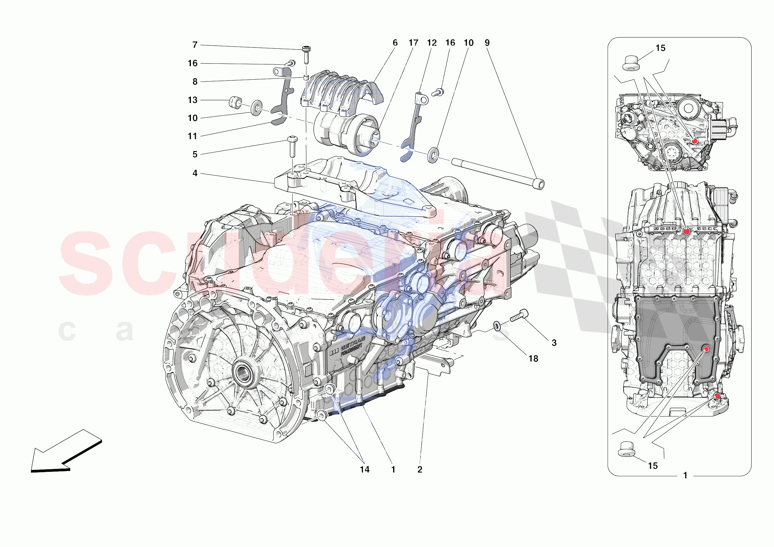 GEARBOX AND FASTENERS of Ferrari Ferrari SF90 XX Stradale Europe