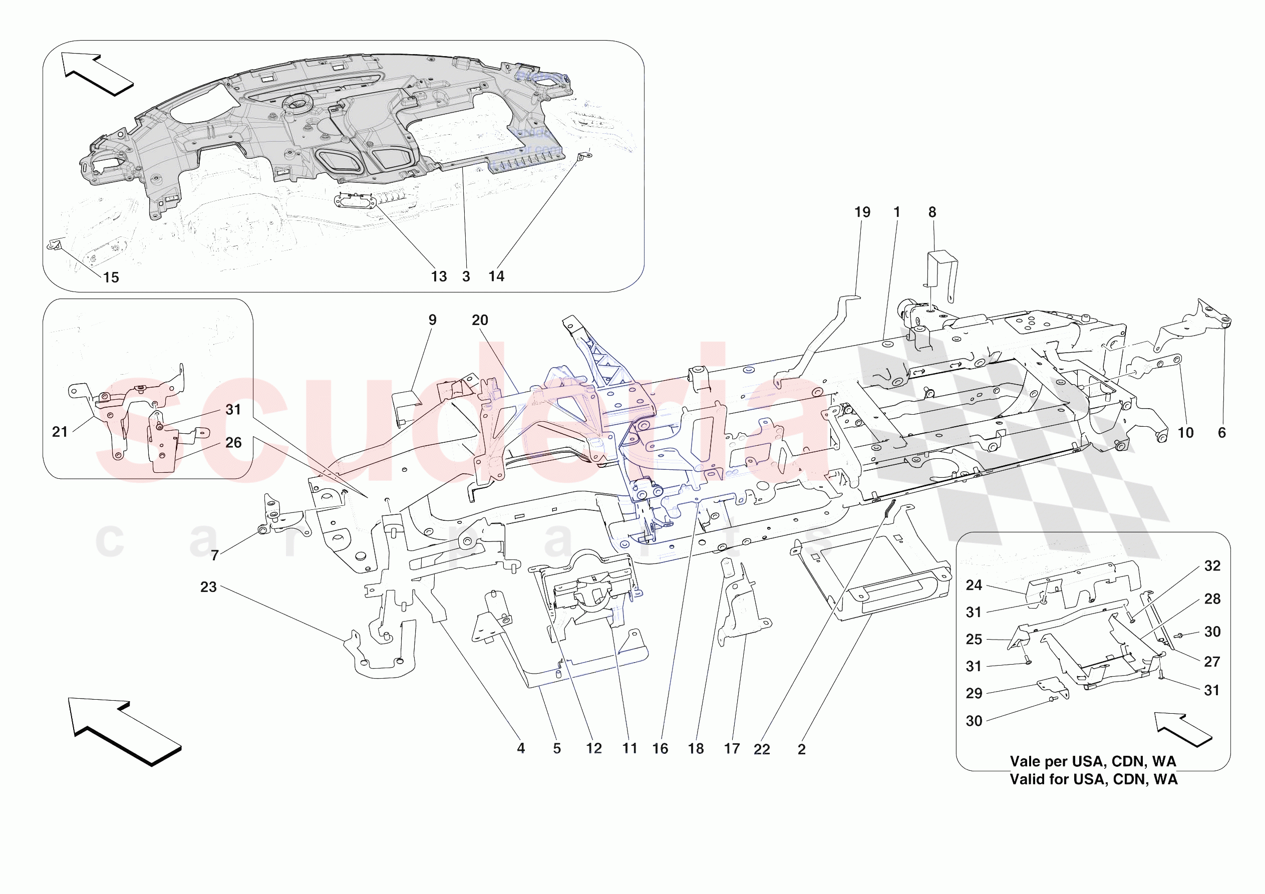 DASHBOARD - SUBSTRUCTURE -NOT FOR RHD- of Ferrari Ferrari SF90 XX Stradale Europe