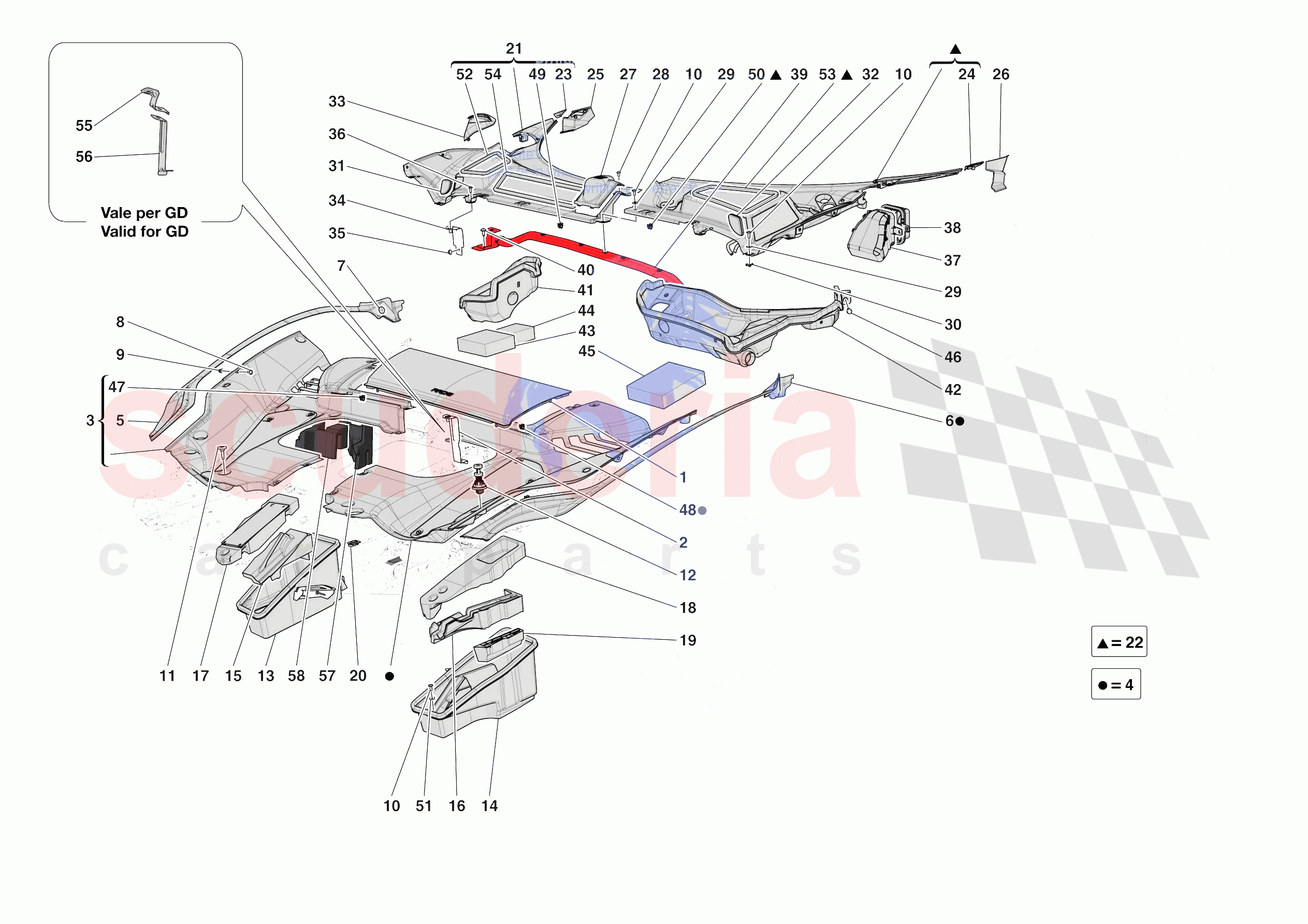 FRONT SUBSTRUCTURE TRIM of Ferrari Ferrari SF90 XX Stradale Europe