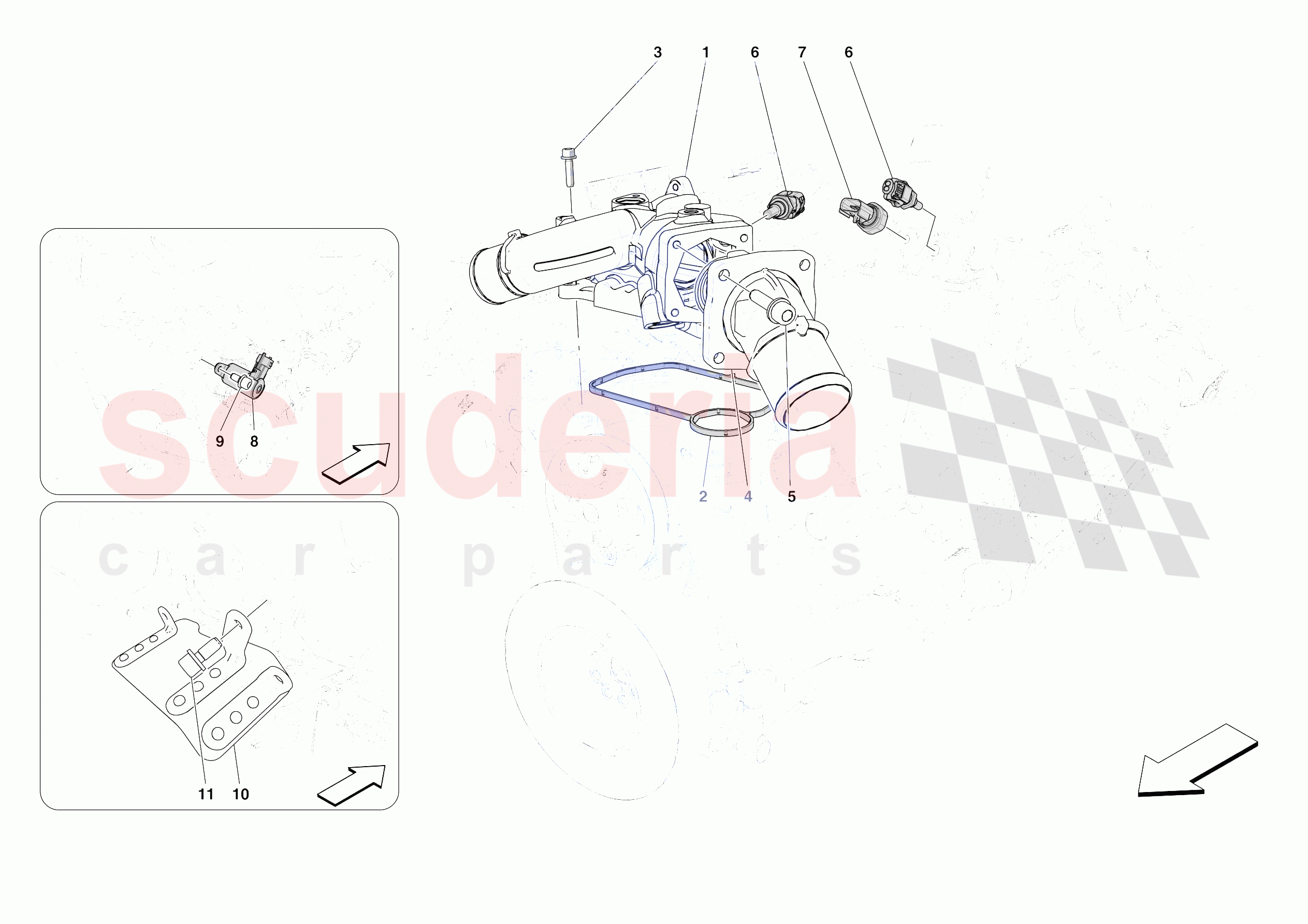 ENGINE TEMPERATURE AND PRESSURE REGULATORS of Ferrari Ferrari SF90 XX Stradale Europe RH