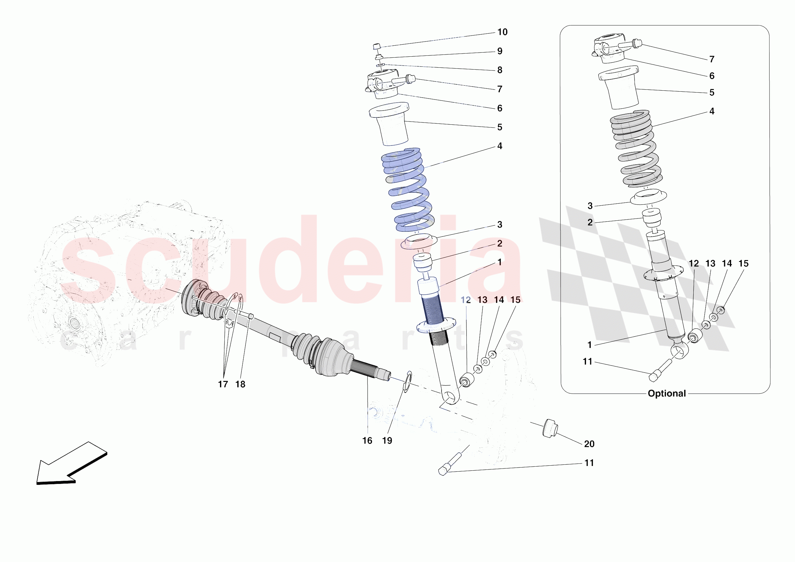 REAR SUSPENSION - SHOCK ABSORBERS of Ferrari Ferrari SF90 XX Stradale Europe RH