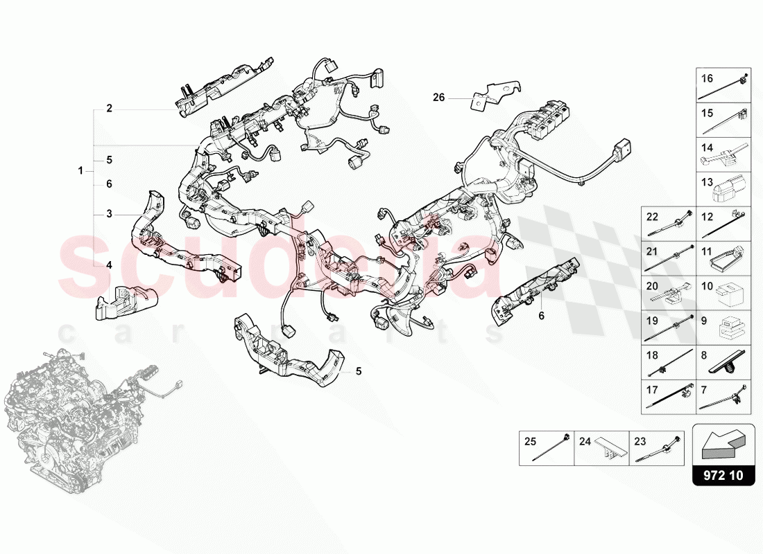WIRING SET FOR ENGINE of Lamborghini Lamborghini Urus (2018-2019)