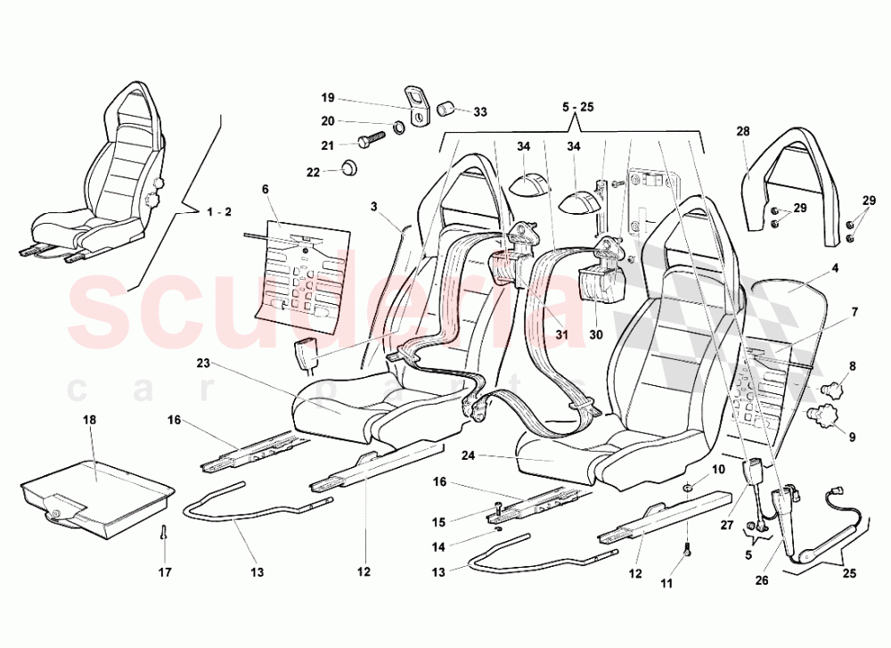 Seats And Safety Belts of Lamborghini Lamborghini Murcielago LP640 Roadster